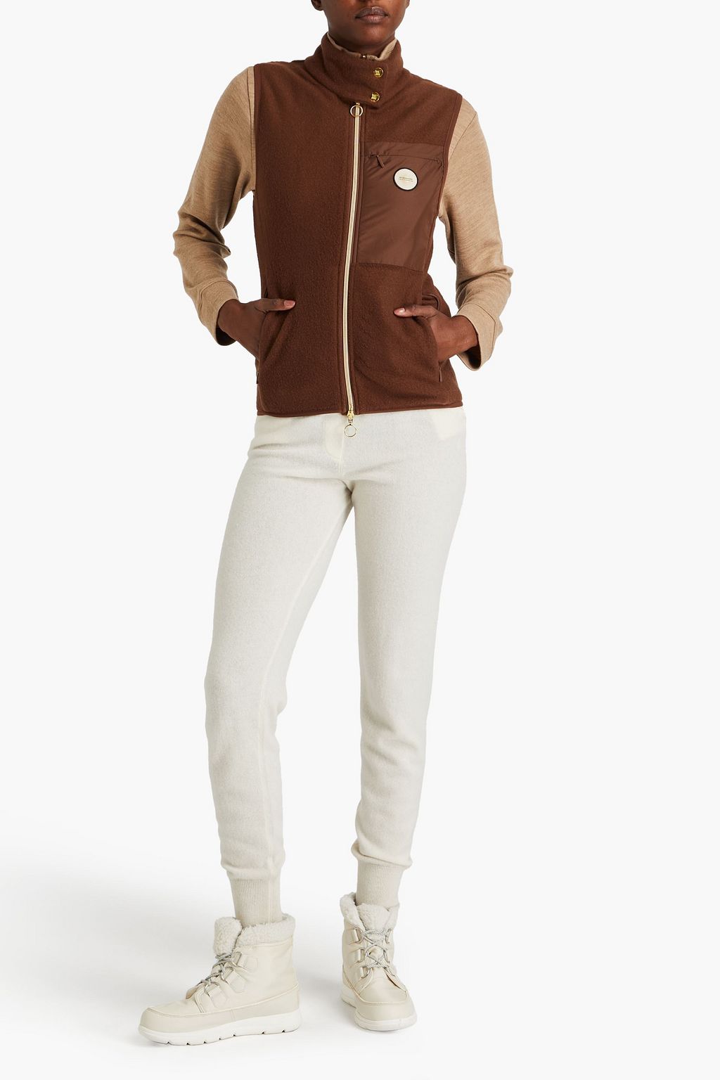 WE NORWEGIANS Shell-trimmed wool-blend fleece vest