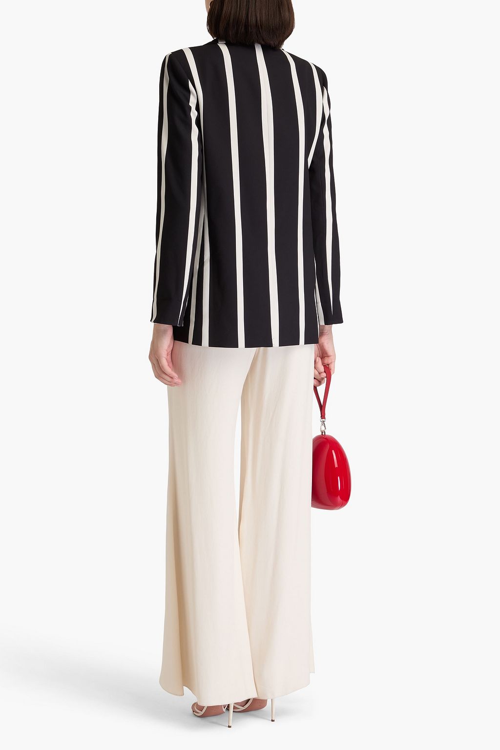 ALICE + OLIVIA بليزر مصنوع من الكريب بتصميم مخطط