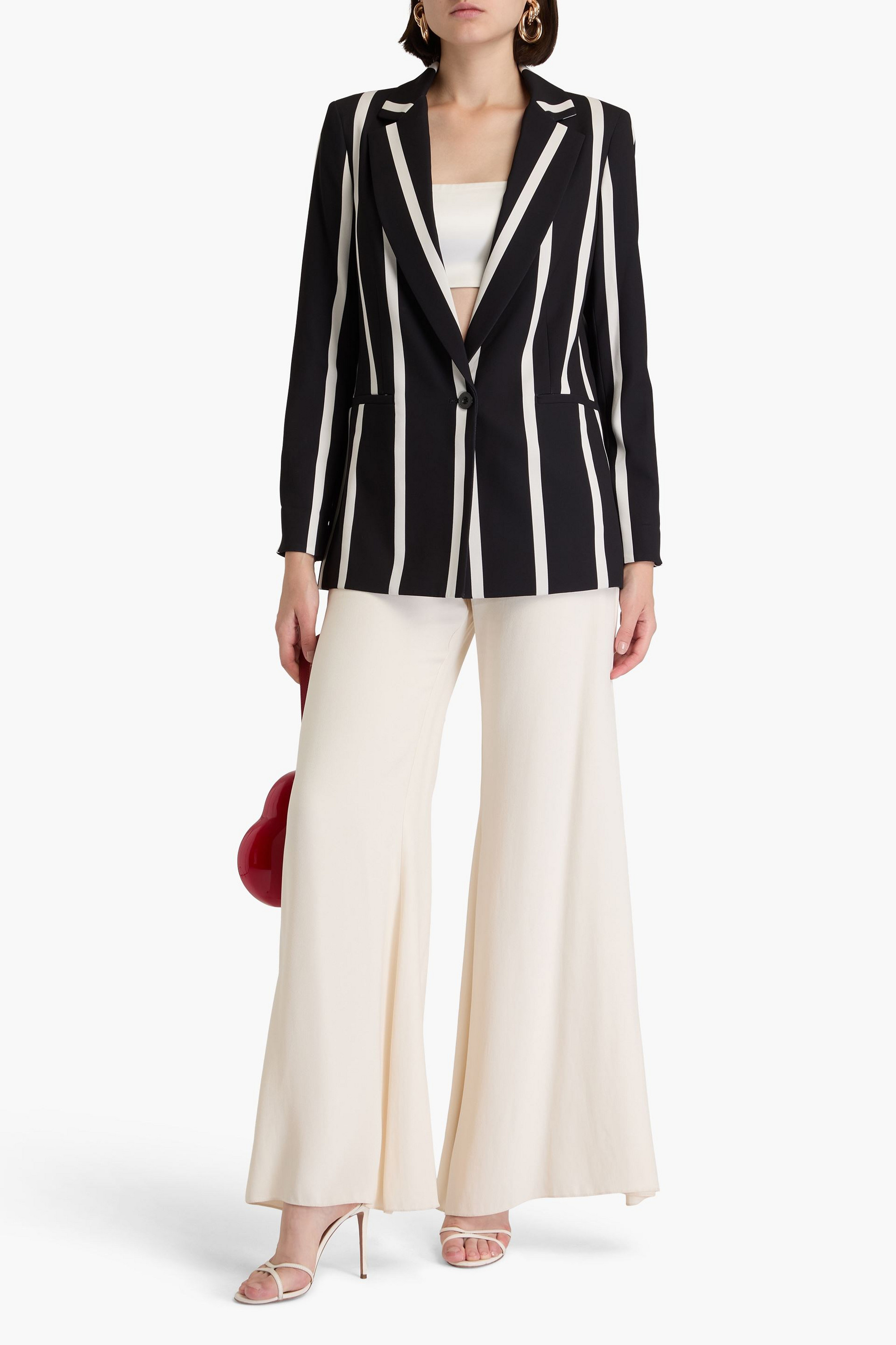 alice + olivia Skye striped crepe blazer