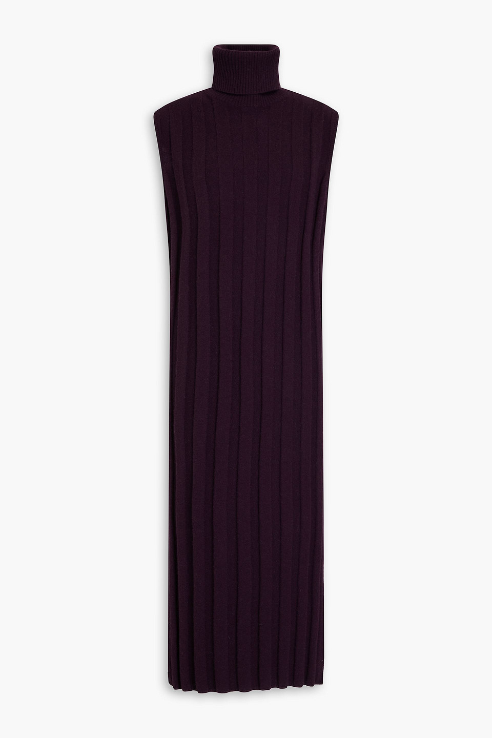 Autumn Cashmere Ribbed Cashmere Turtleneck Midi Dress In Black