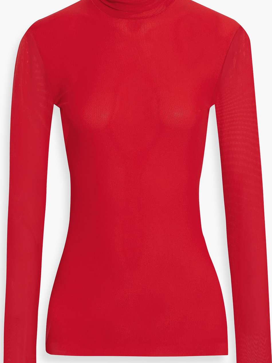 mesh turtleneck top