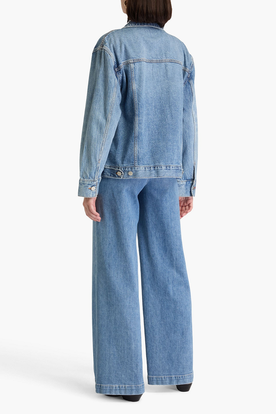 Shop Alice And Olivia Sadie Denim Jacket In Light Denim