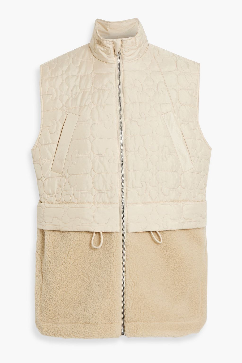 GANNI リップストップ&フリース ベスト キルティング | THE OUTNET 