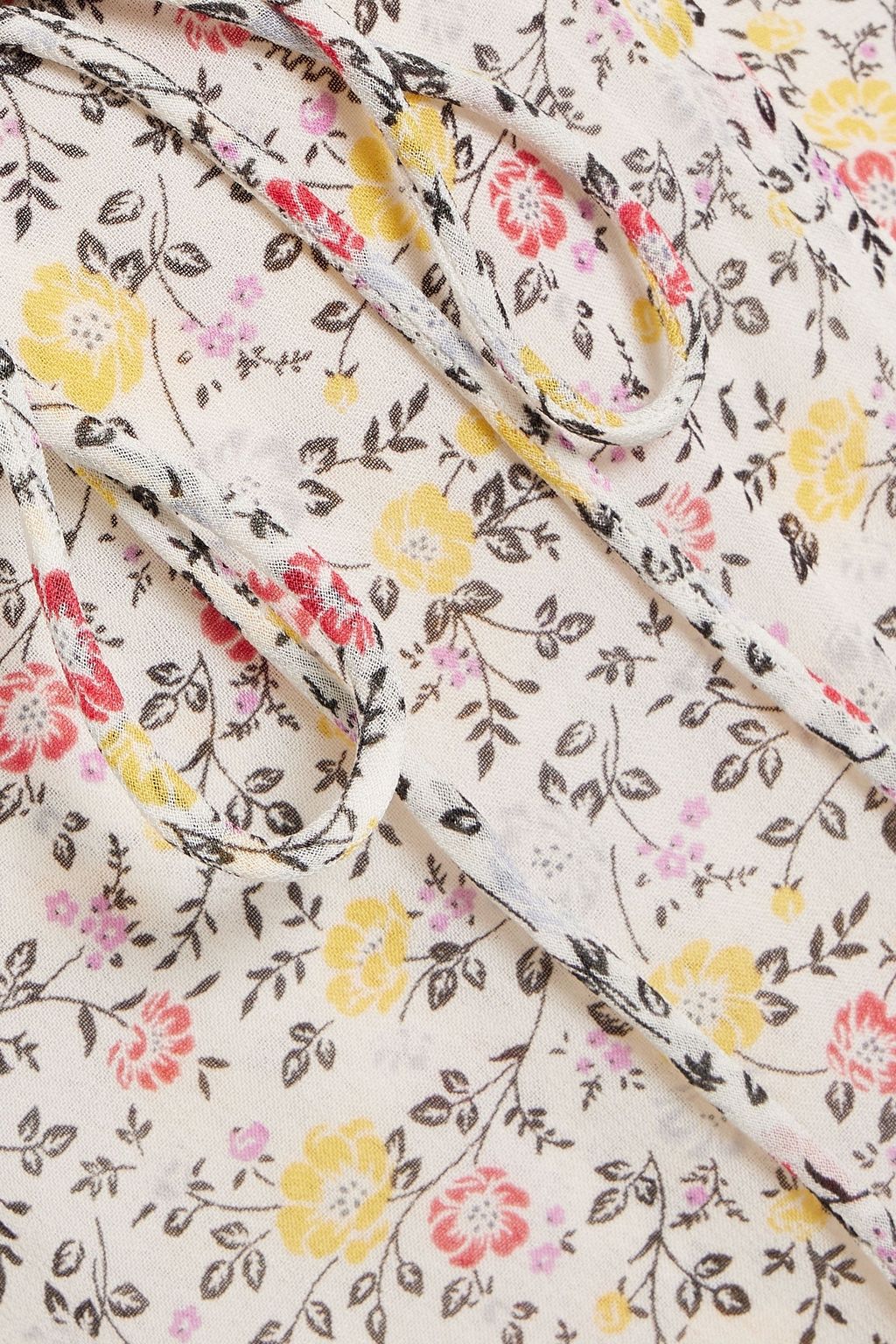GANNI Floral-print crepe midi wrap dress