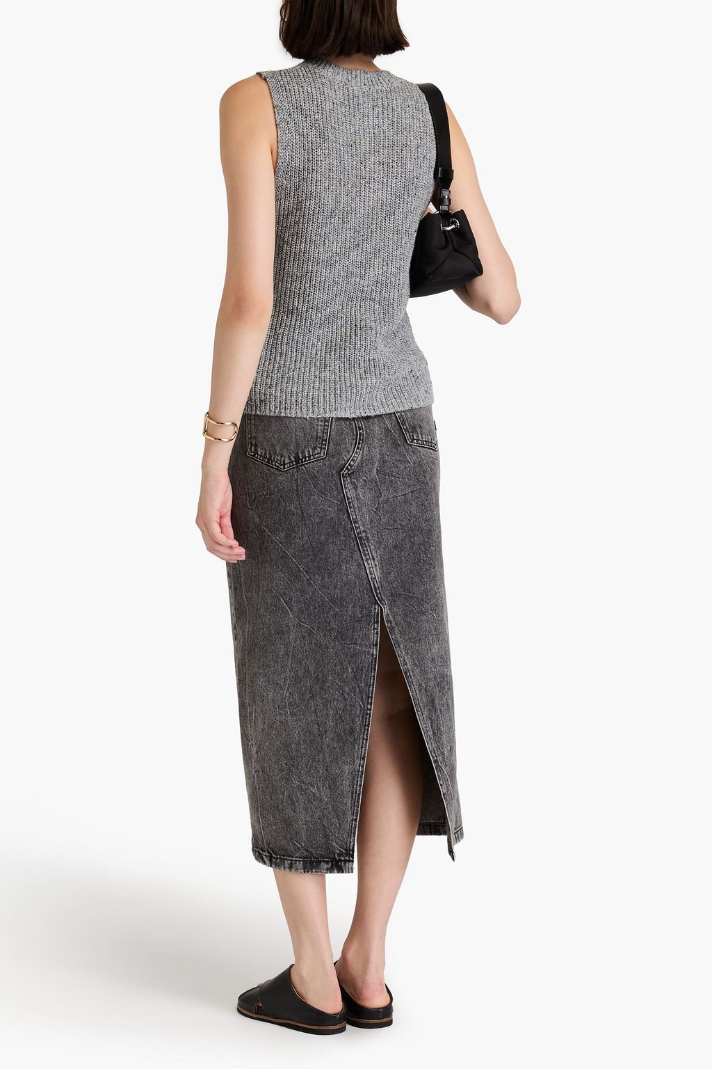 COTTON BY AUTUMN CASHMERE Donegal ribbed-knit vest