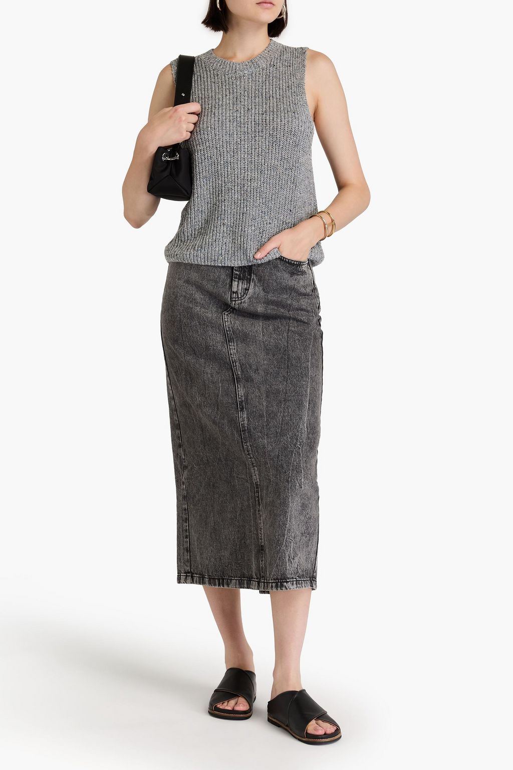 COTTON BY AUTUMN CASHMERE Donegal ribbed-knit vest