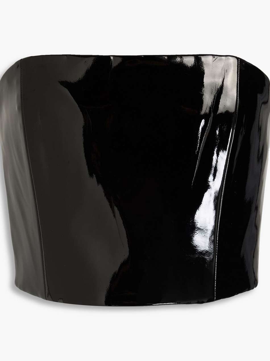 ceresi strapless cropped latex top