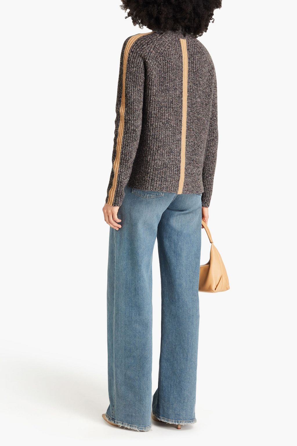 AUTUMN CASHMERE Rollkragenpullover aus gebürstetem Rippstrick