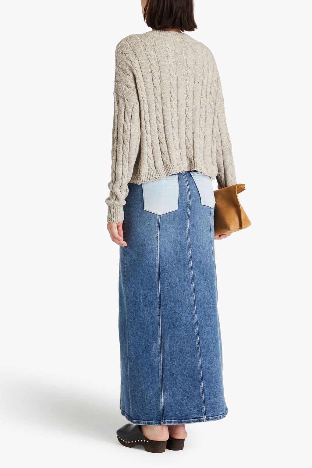 COTTON BY AUTUMN CASHMERE كنزة رياضية من قماش الدونيغال بحبكة مجدولة