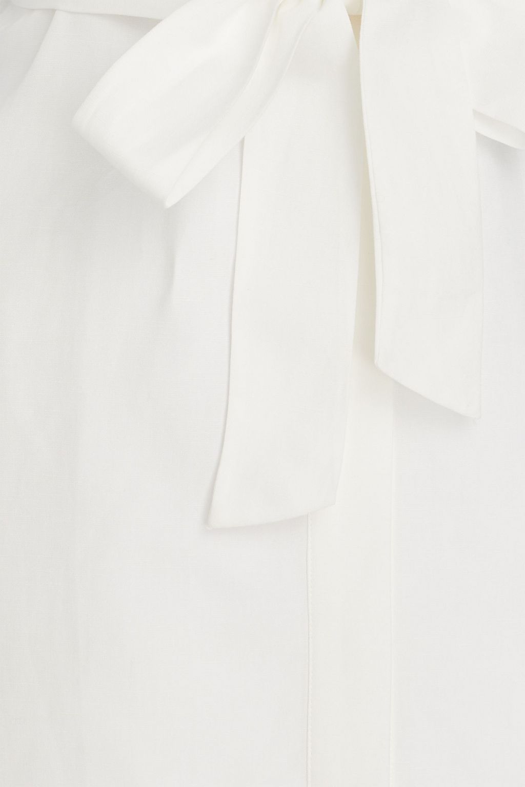 CLAUDIE PIERLOT فستان بأسلوب القميص مكشكش ومتوسط الطول من نسيج محبوك بتطريز إنجليزي