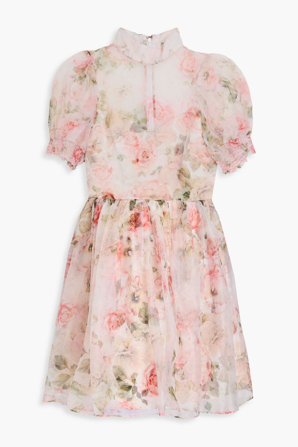ALICE OLIVIA Floral print silk organza mini dress THE OUTNET