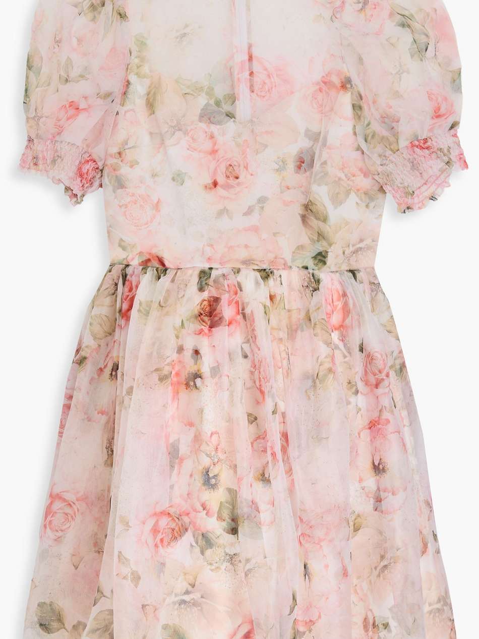 floral-print silk-organza mini dress