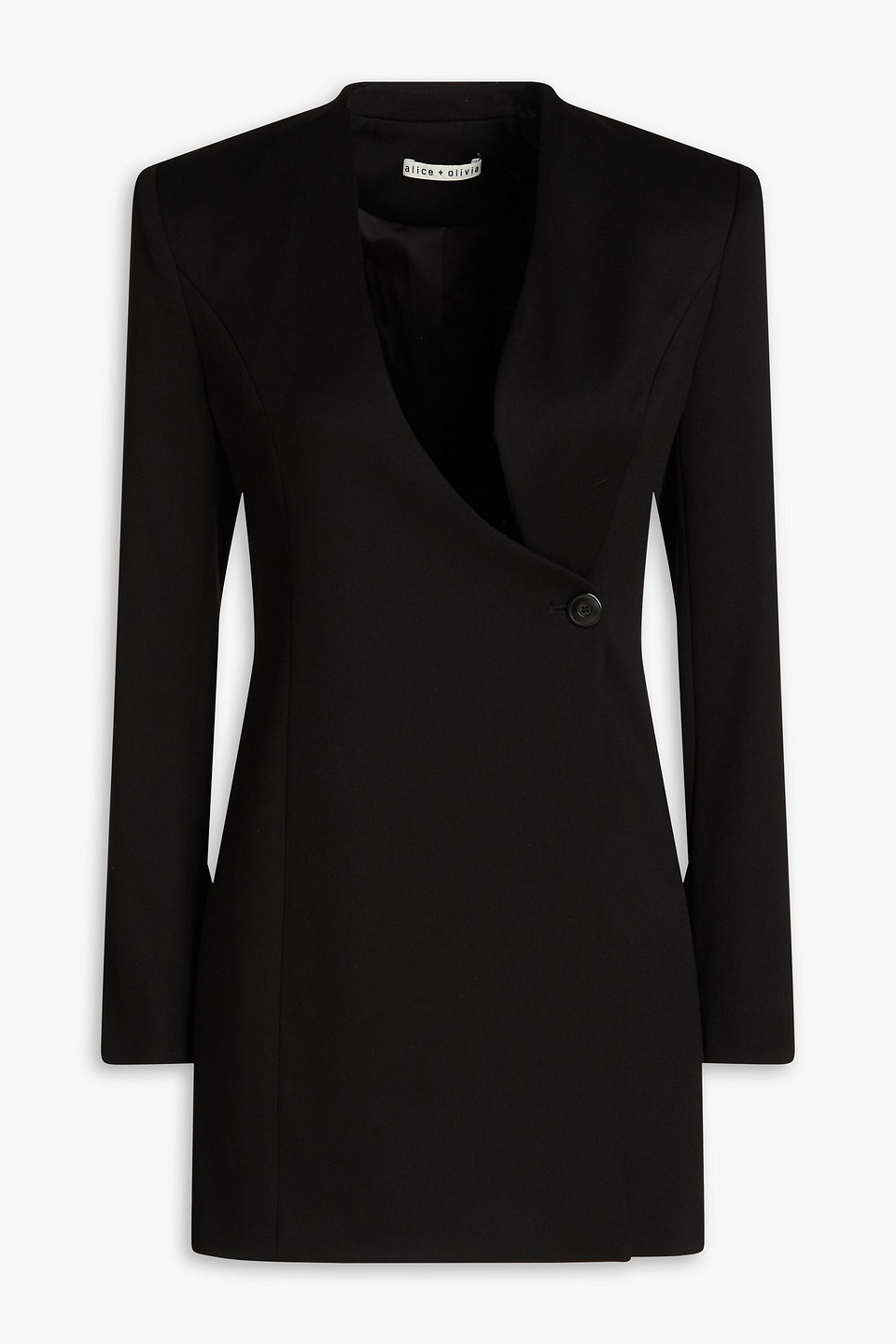 Alice And Olivia Guenda Grain De Poudre Blazer In Black