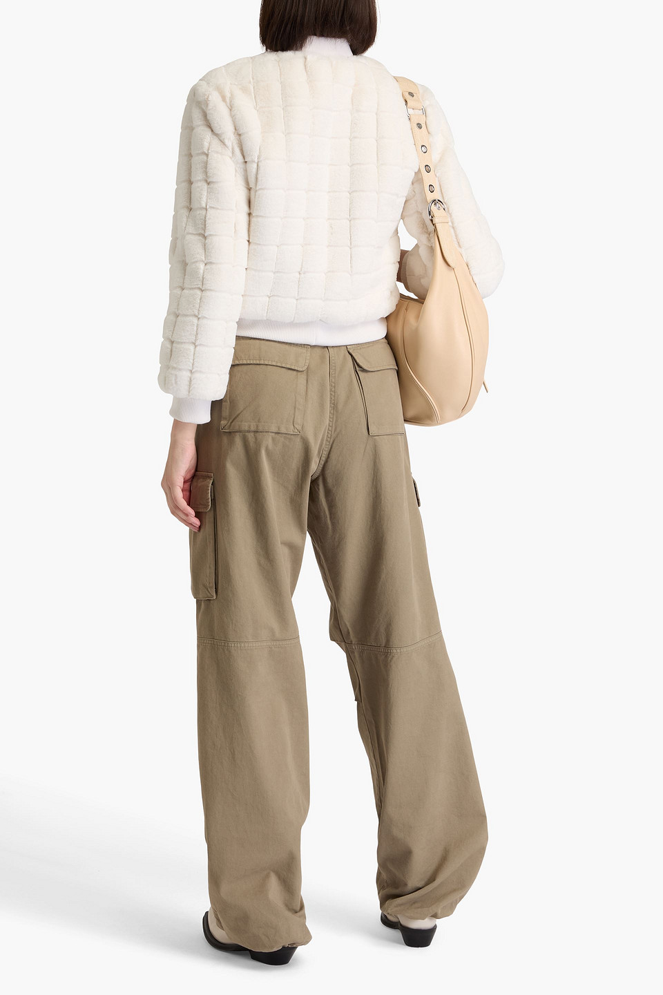 ALICE AND OLIVIA LATANYA QUILTED FAUX FUR BOMBER JACKET