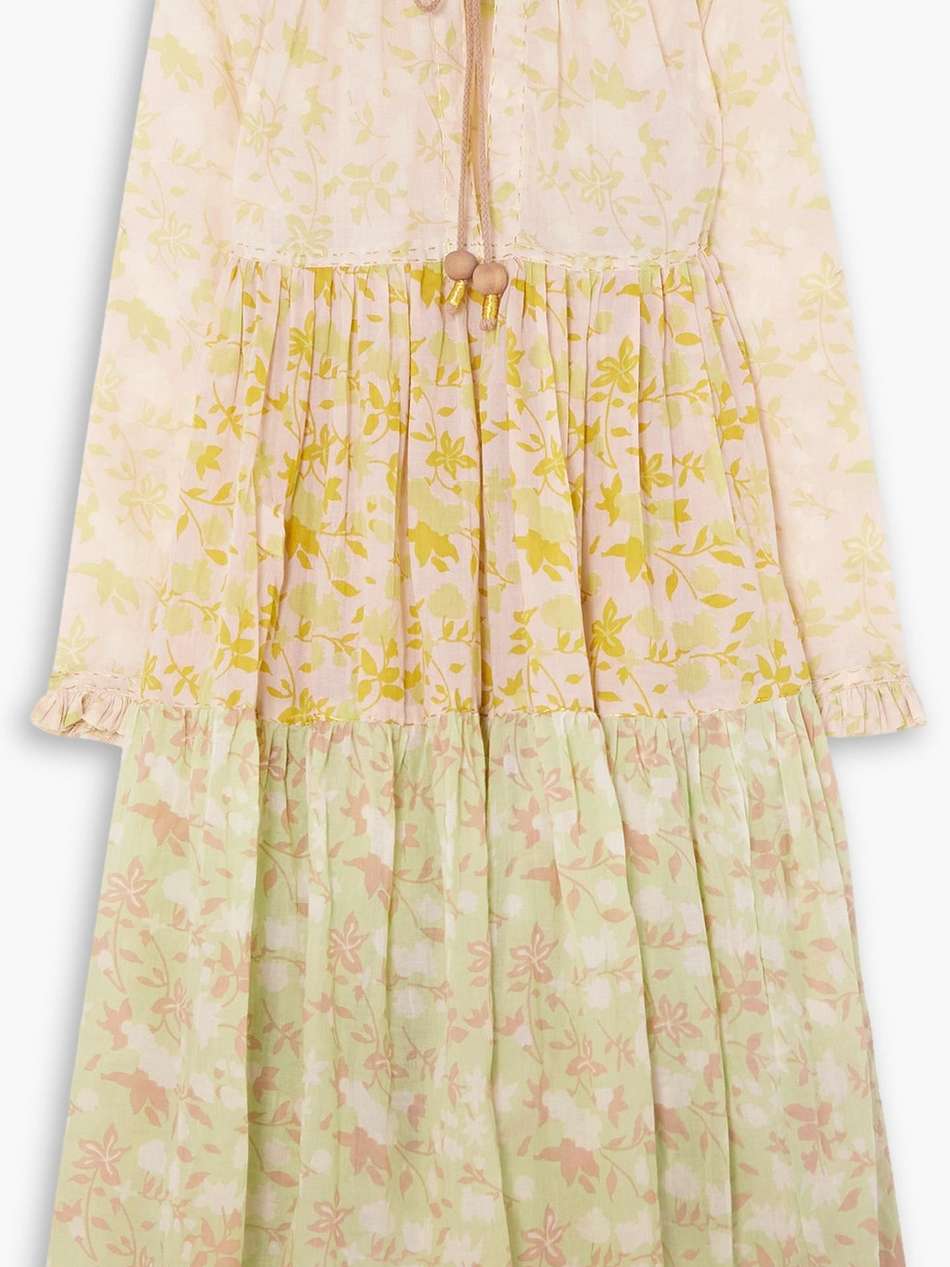 tiered printed cotton-voile dress
