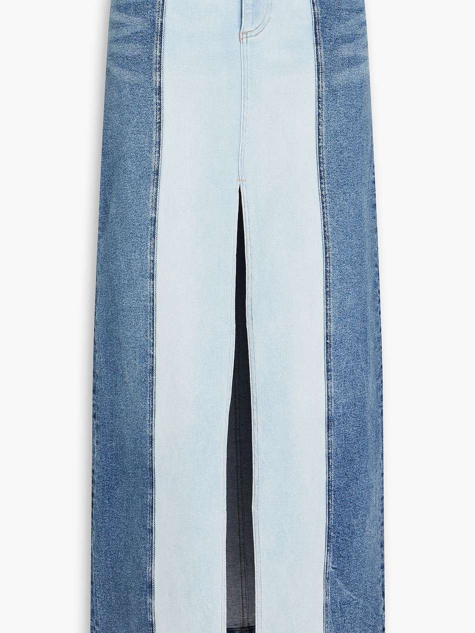 georgia two-tone denim maxi skirt