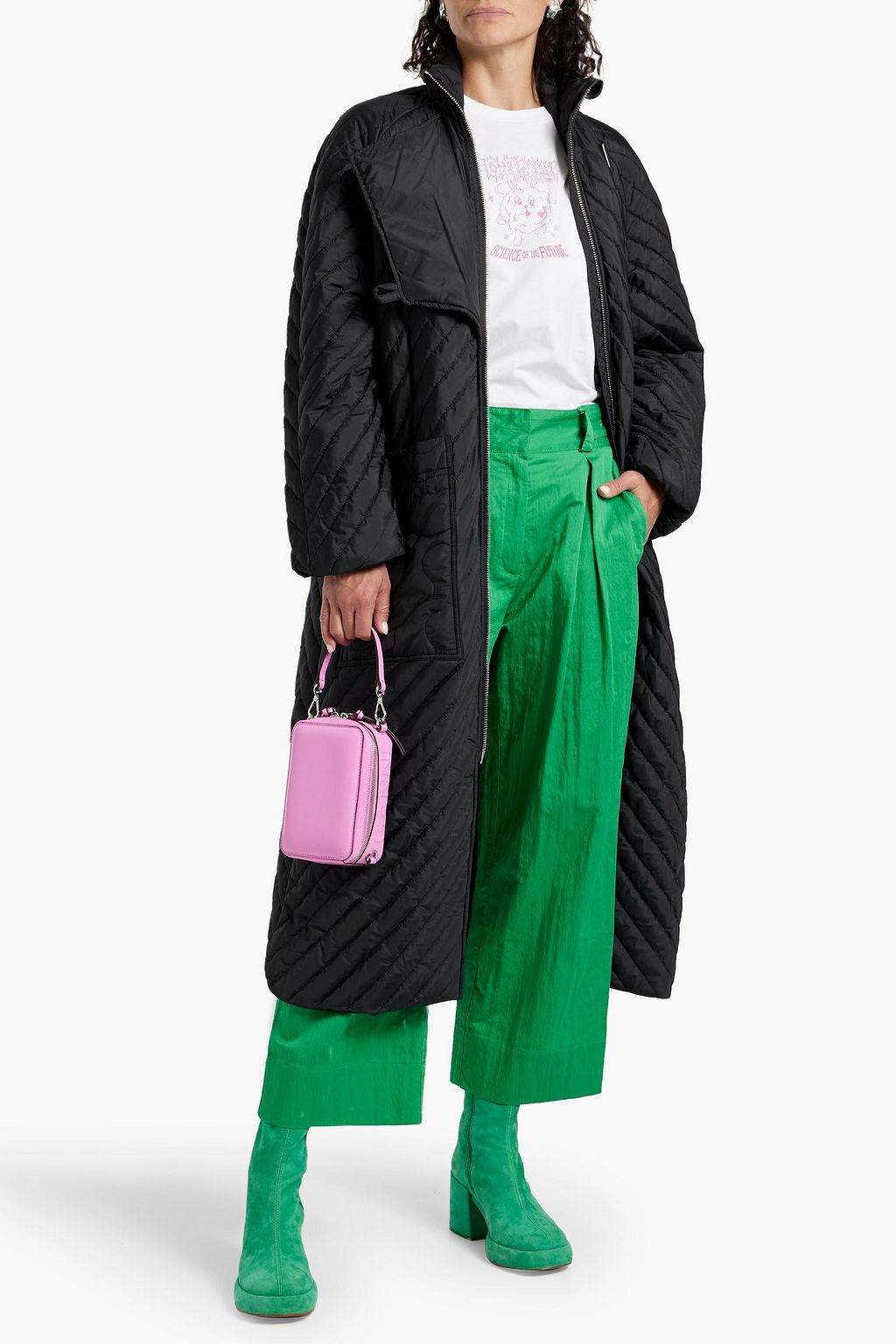 GANNI Quilted ripstop coat