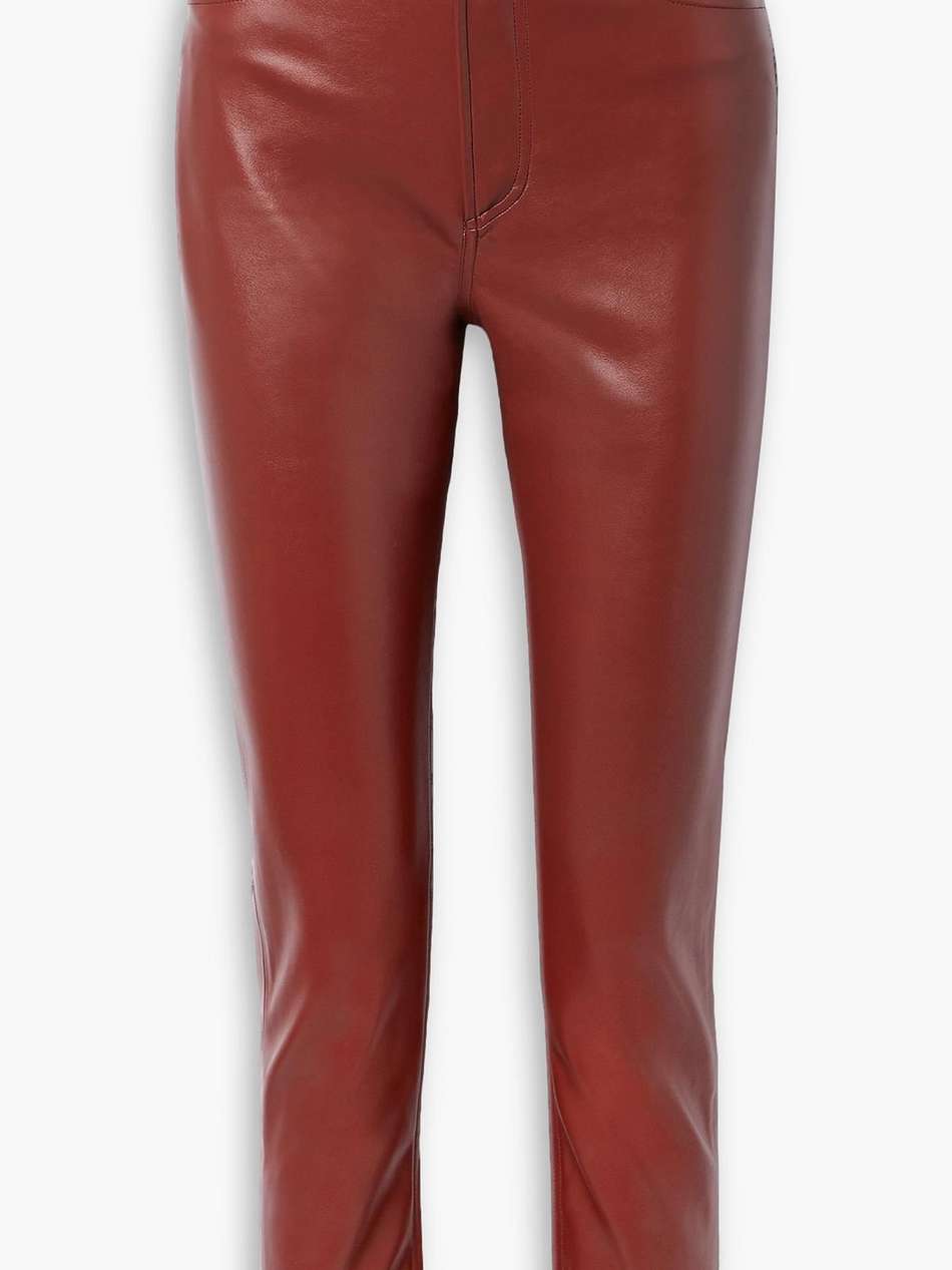 sonya faux leather straight-leg pants