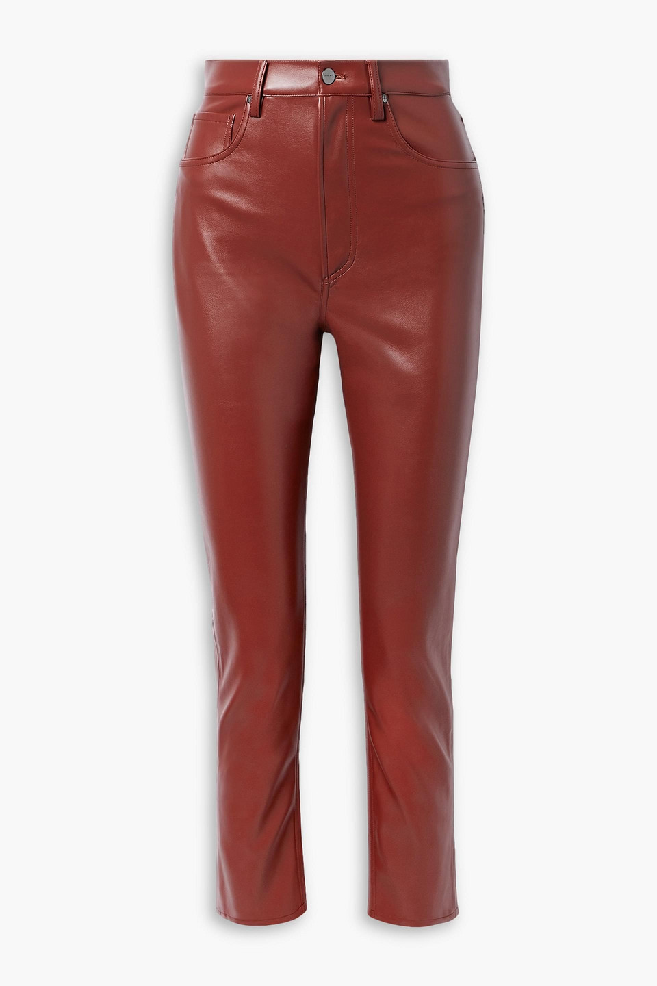 ANINE BING SONYA FAUX LEATHER STRAIGHT-LEG PANTS