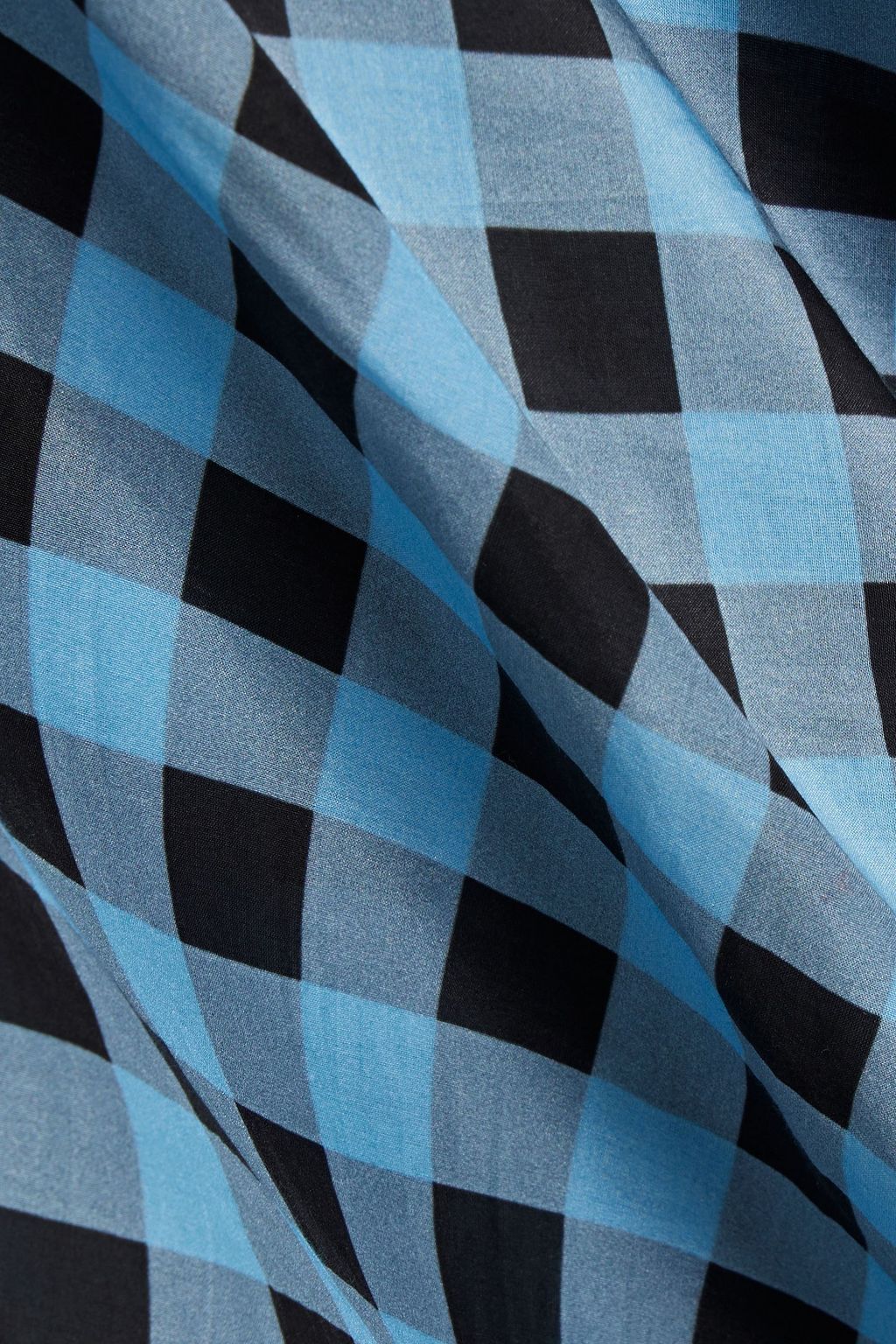 GANNI Ruffled checked cotton and silk-blend maxi dress