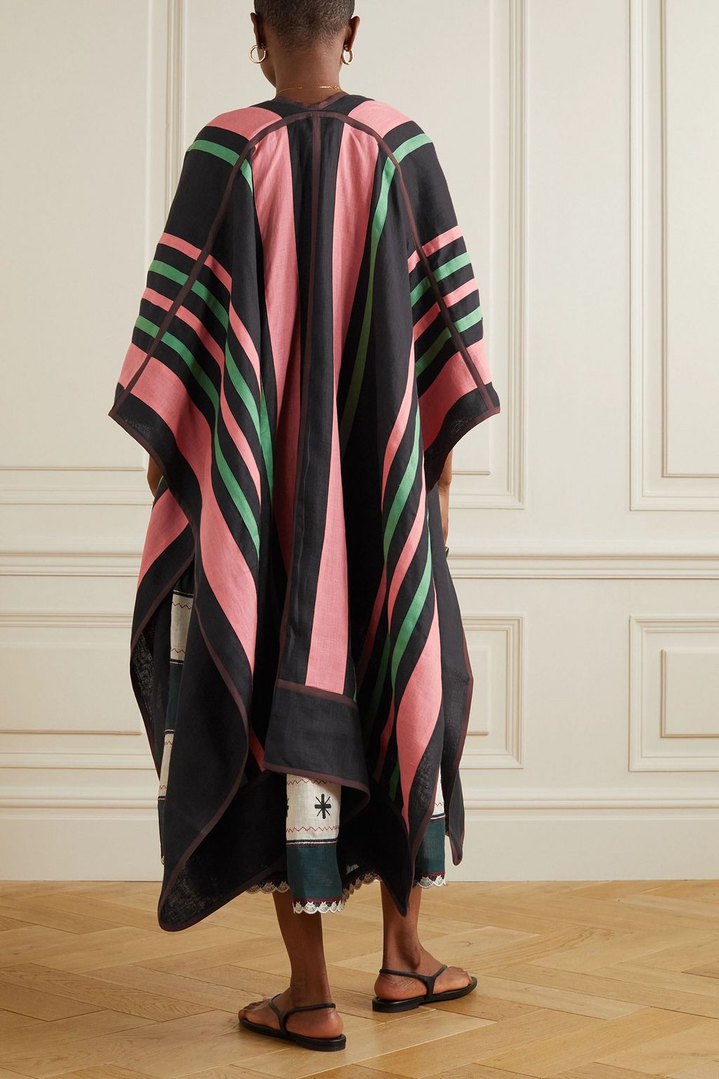 VITA KIN Ola striped linen cape