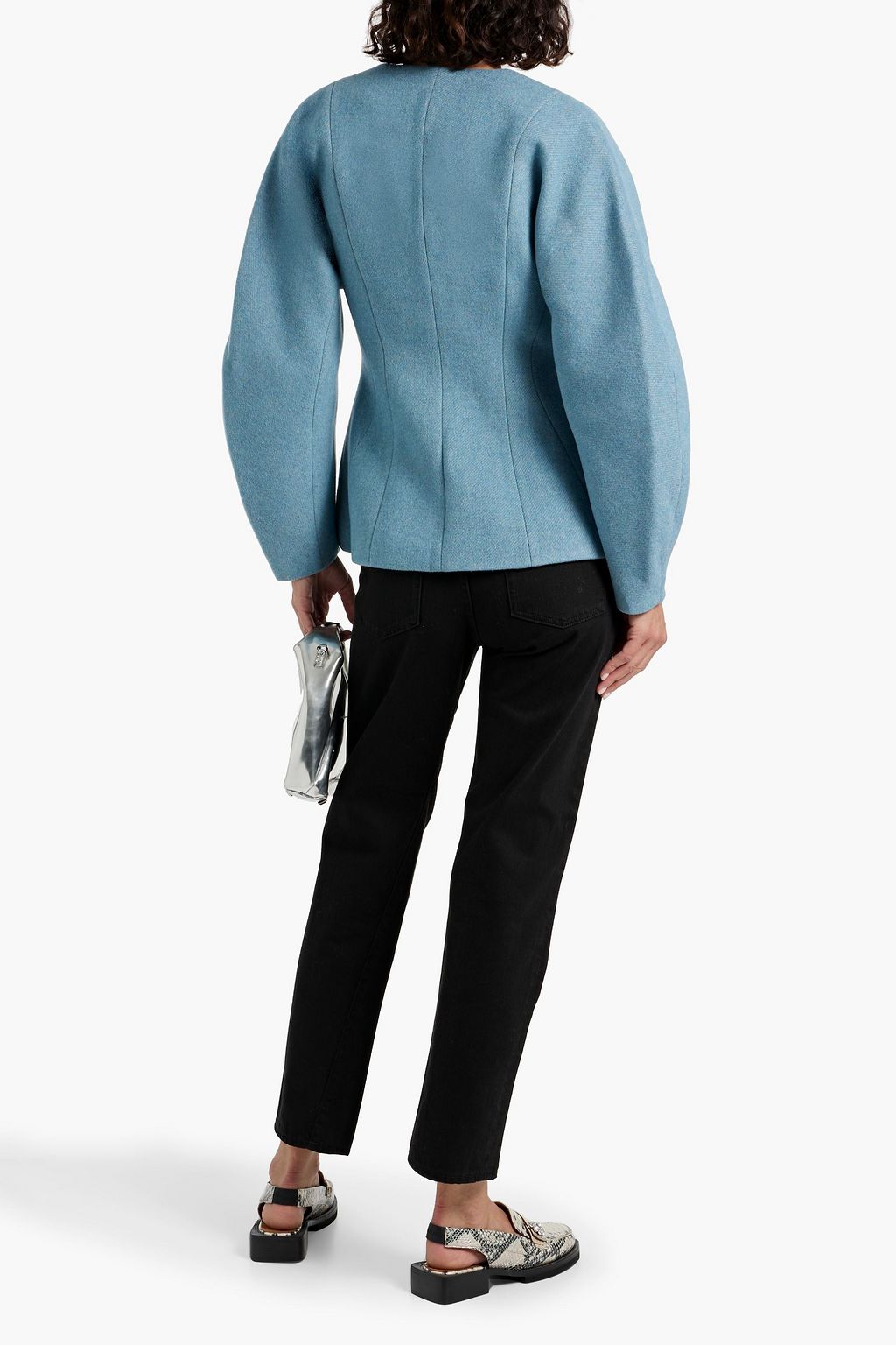 GANNI Wool-blend twill blazer
