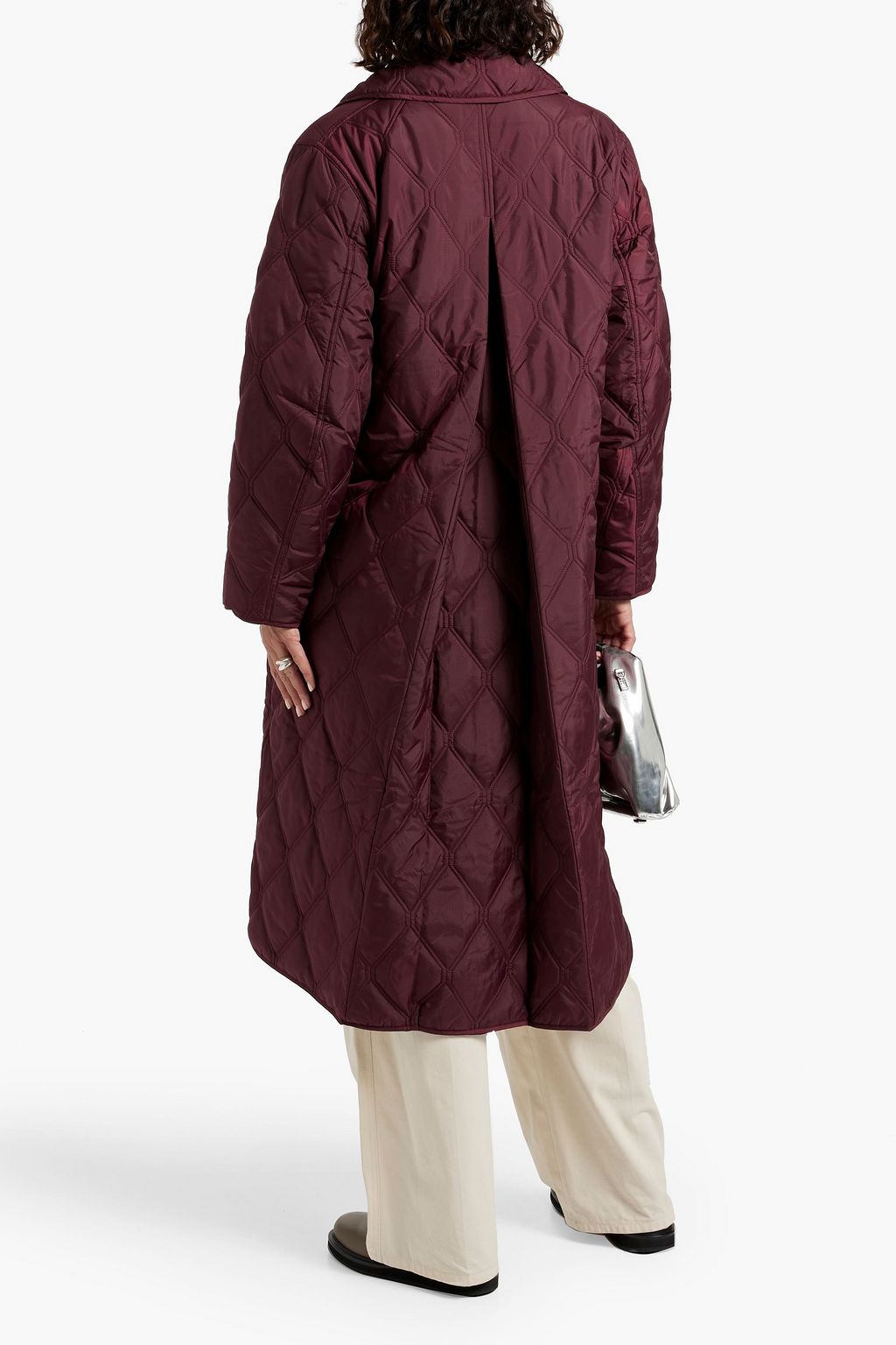 GANNI Bow-detailed quilted ripstop coat