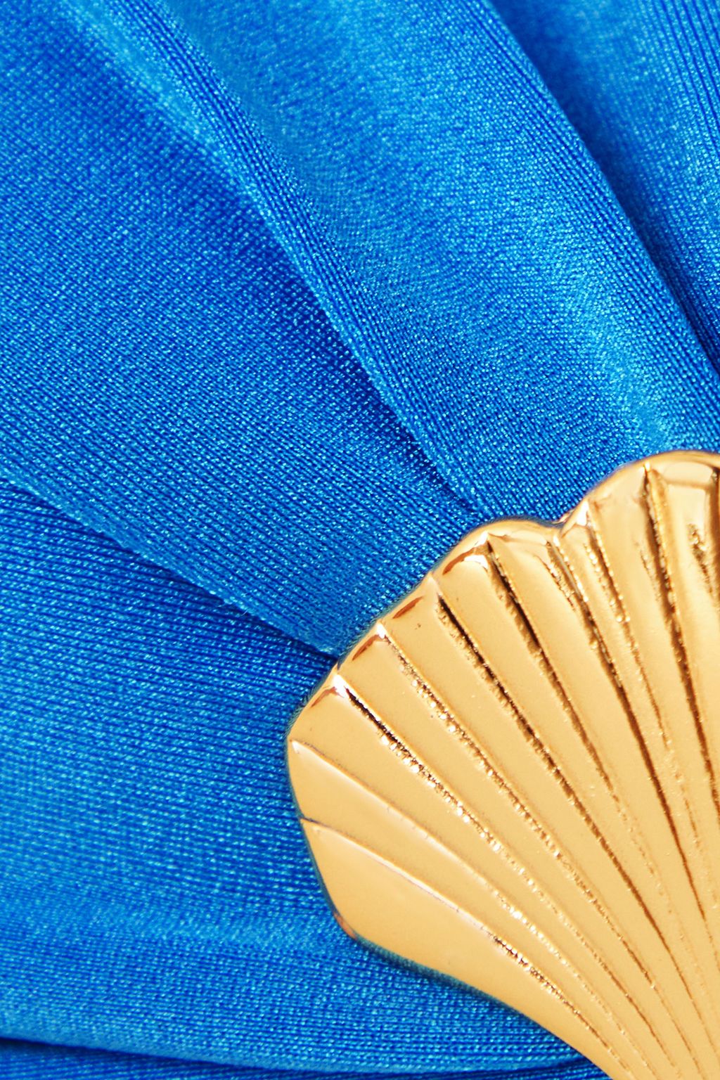 PATBO قطعة بيكيني علوية Ocean Leaf على شكل باندو بياقة هالتر الدائرية مزينة بقطعة معدنية