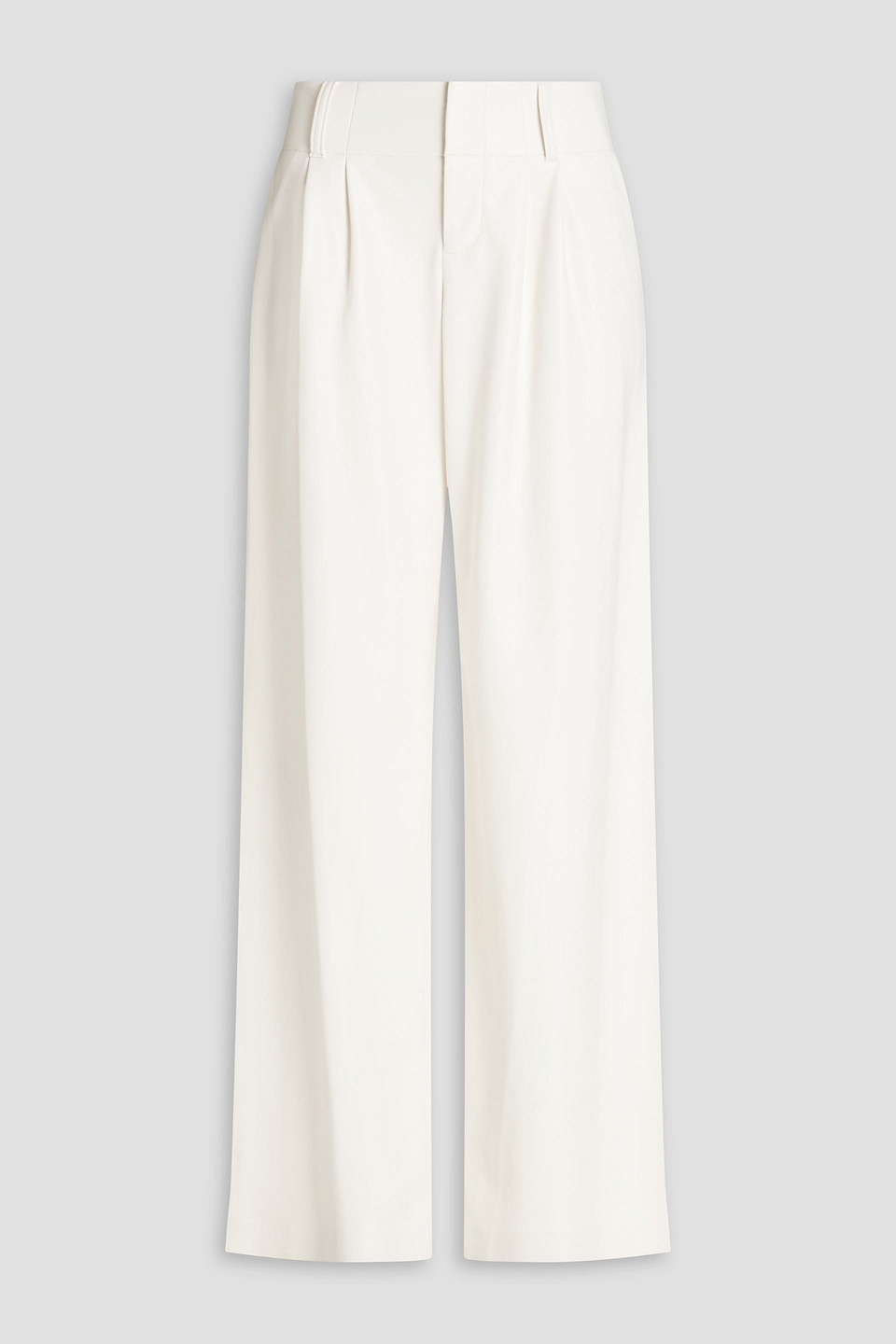 Alice And Olivia Anders Faux Leather Wide-leg Pants In Off-white
