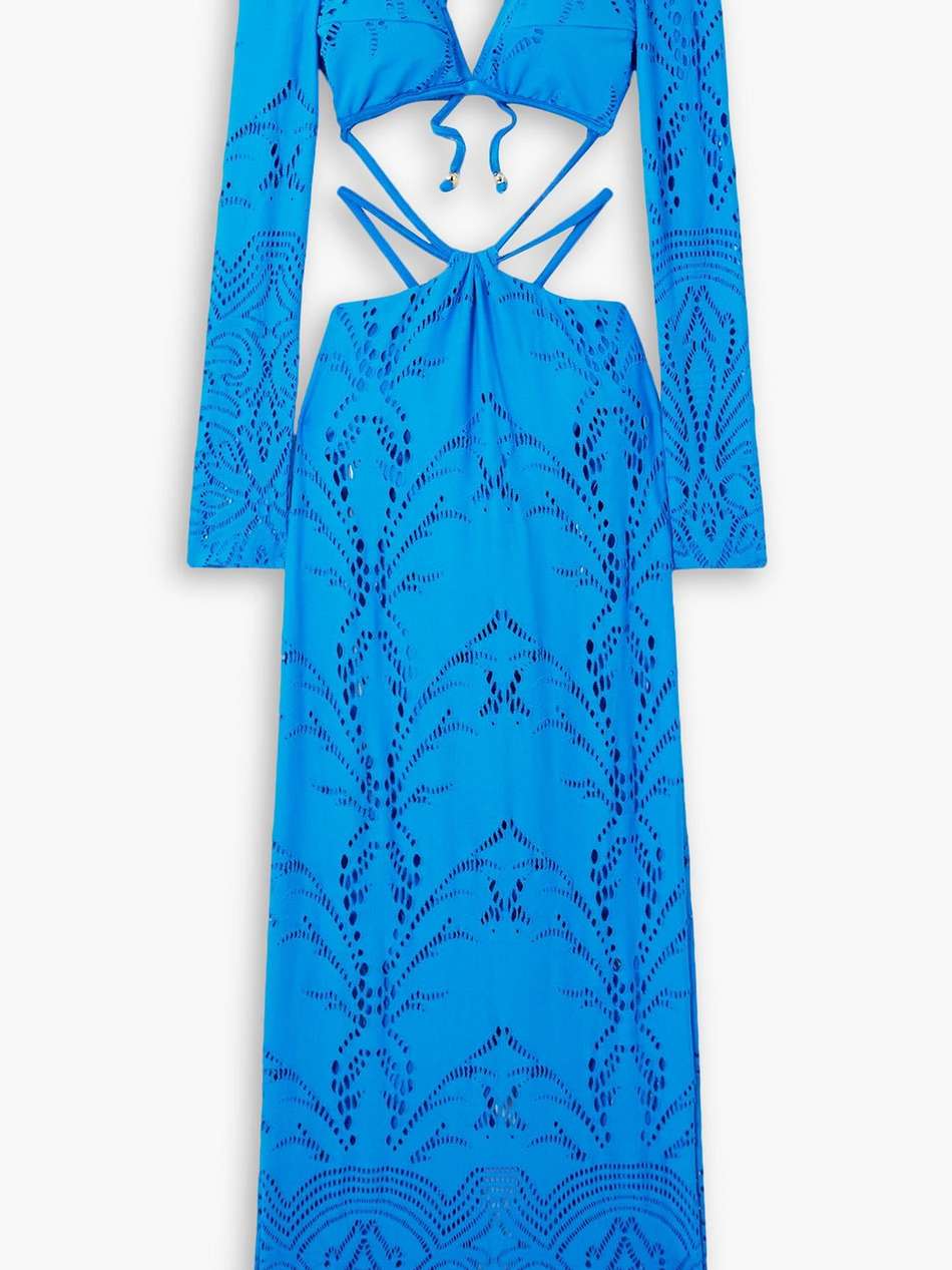 cutout stretch-broderie anglaise maxi dress
