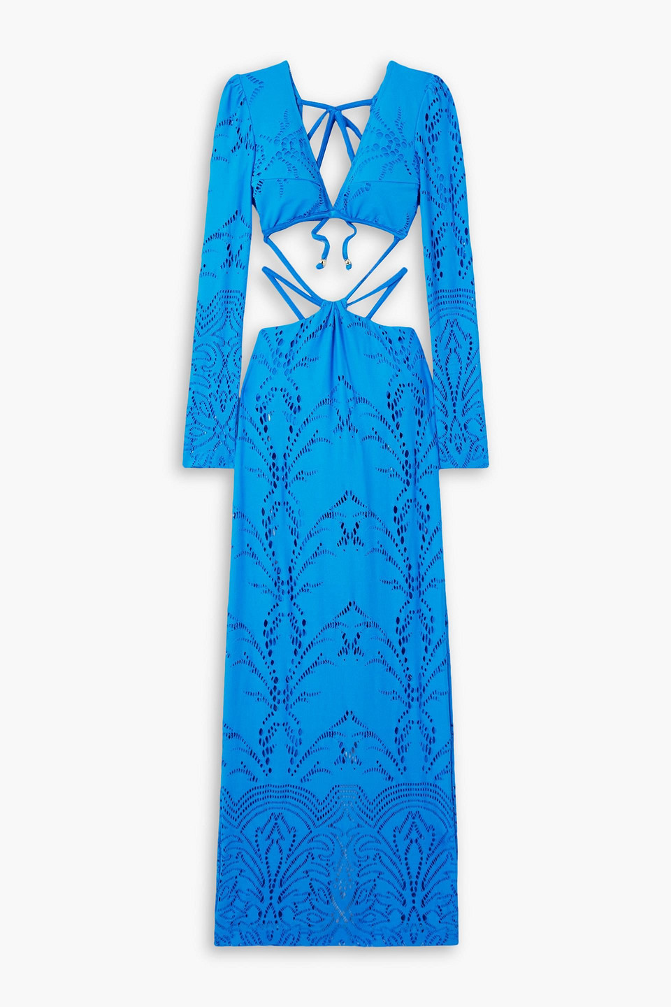 Patbo Cutout Stretch-broderie Anglaise Midi Dress In Cobalt Blue