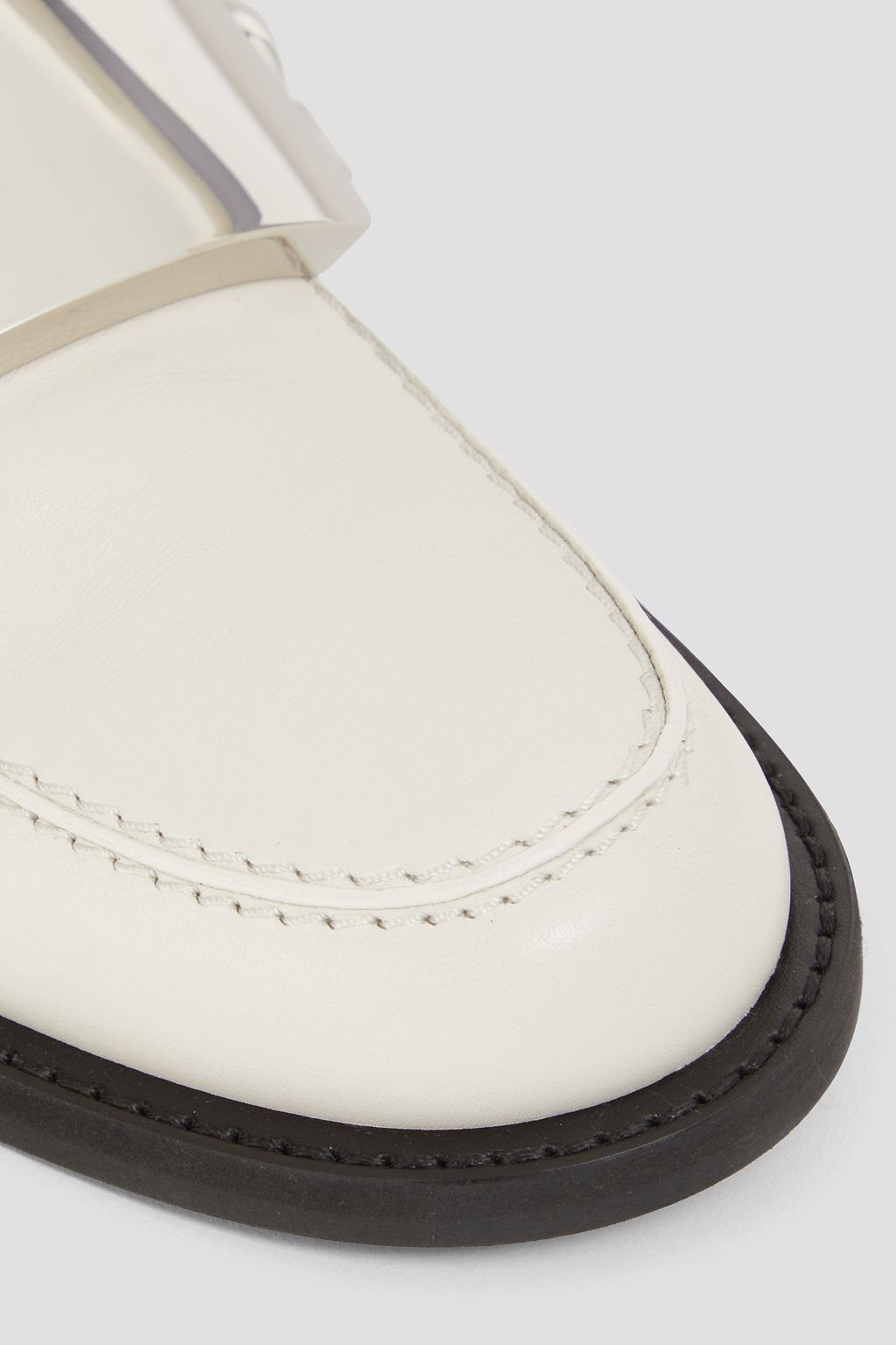 JW ANDERSON Chain-embellished leather loafers