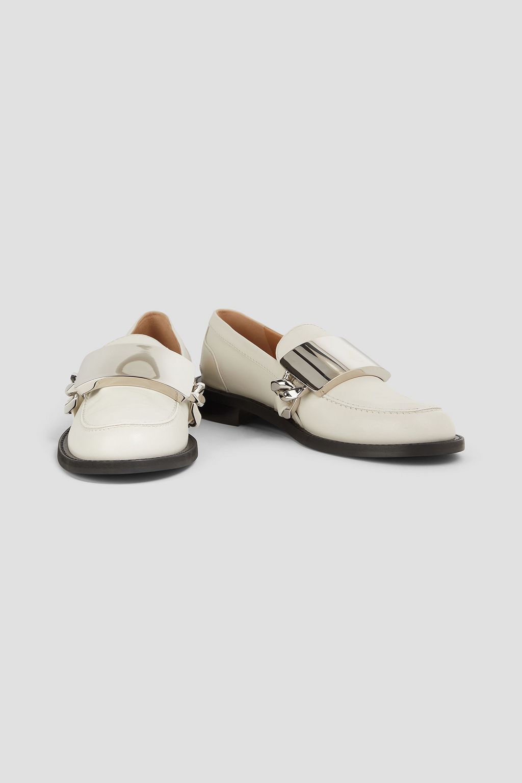 JW ANDERSON Chain-embellished leather loafers