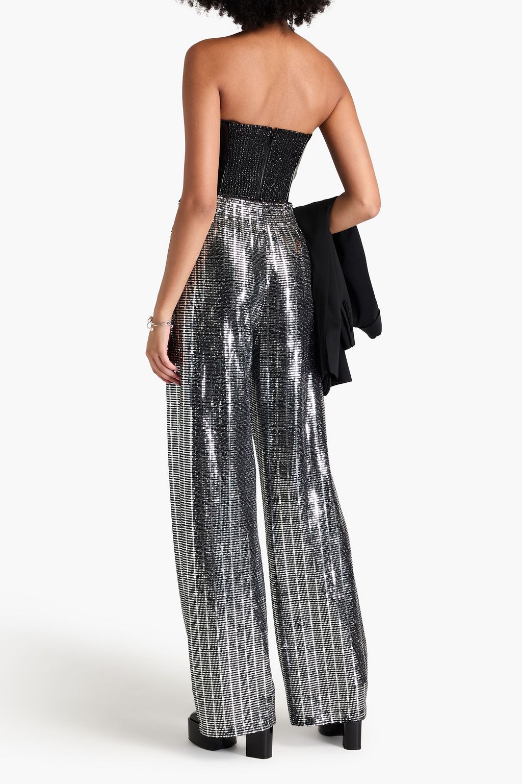 ALICE + OLIVIA Embellished jersey wide-leg pants