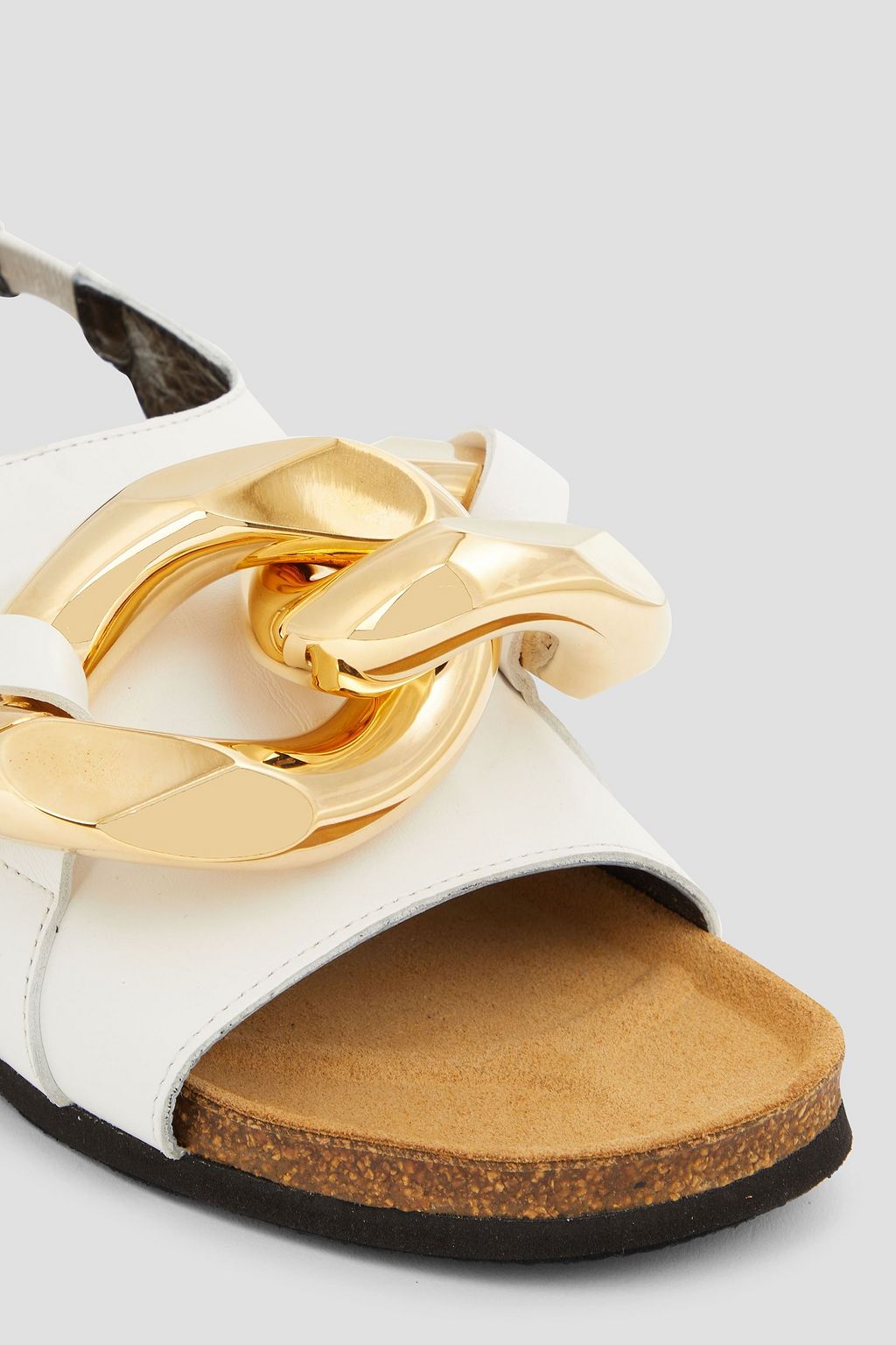JW ANDERSON Chain-embellished leather slingback sandals