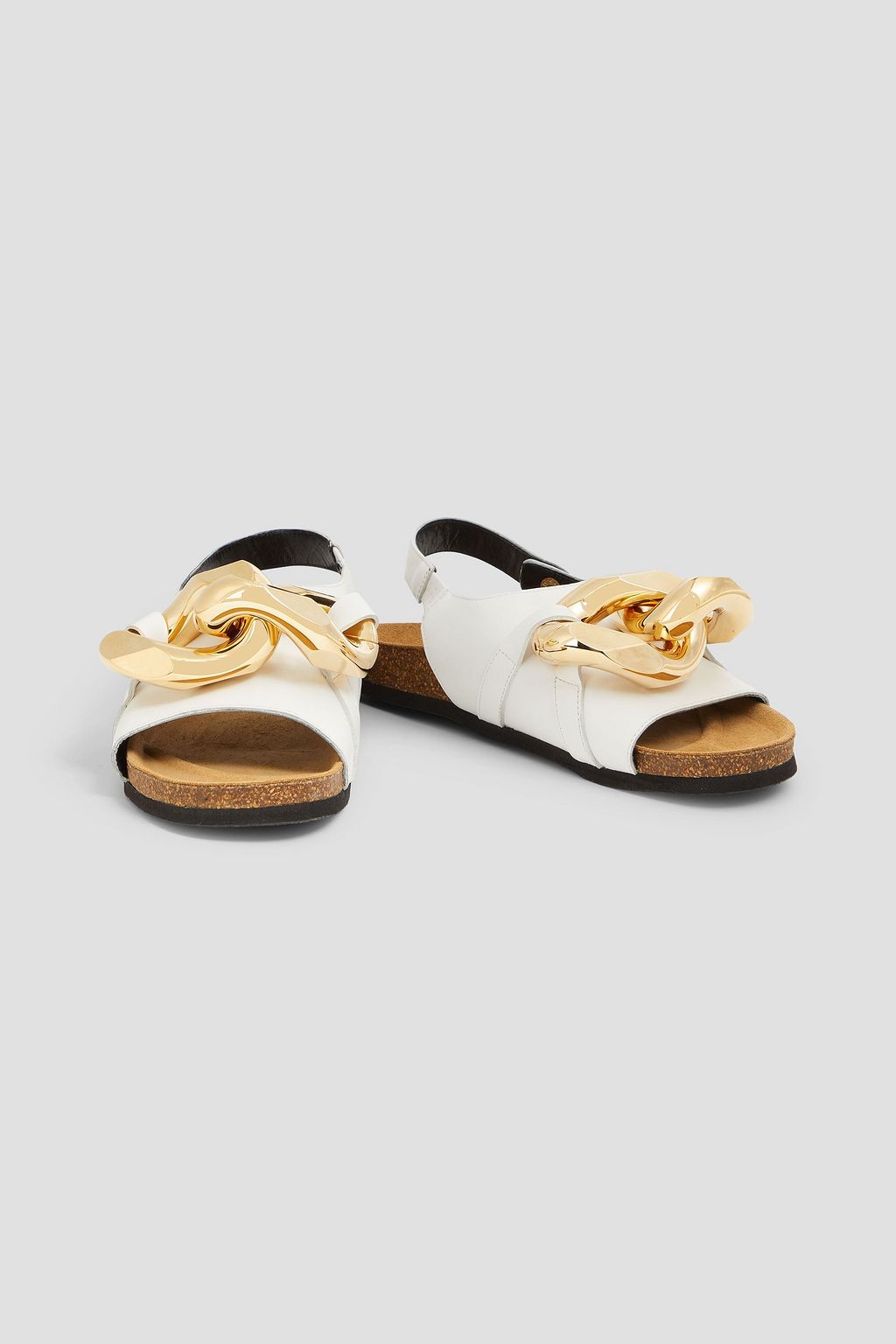 JW ANDERSON Chain-embellished leather slingback sandals