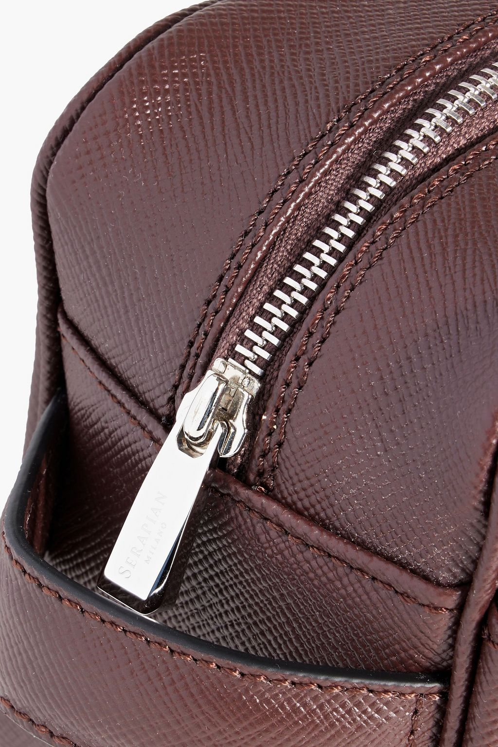 SERAPIAN Evolution pebbled-leather wash bag