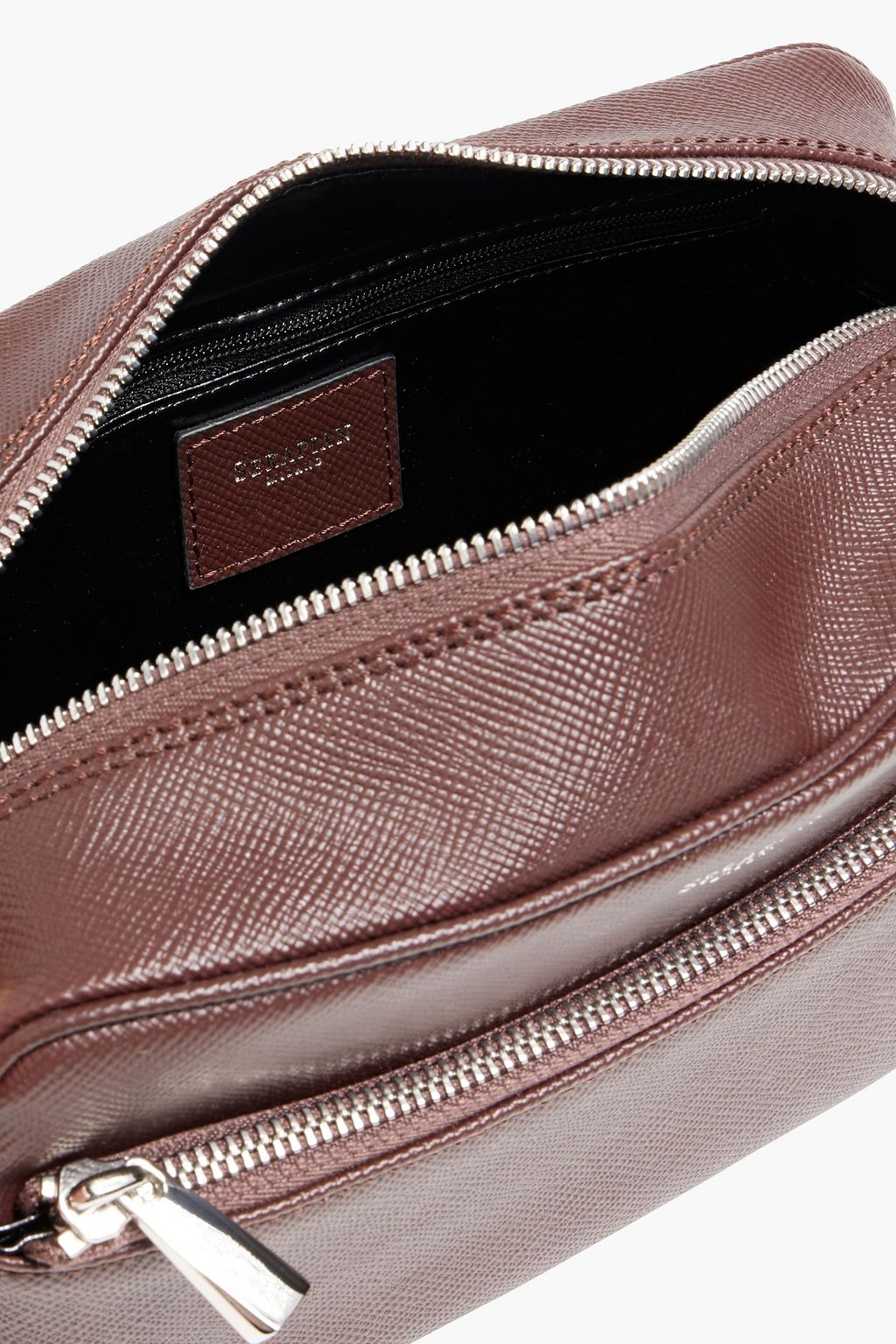 SERAPIAN Evolution pebbled-leather wash bag