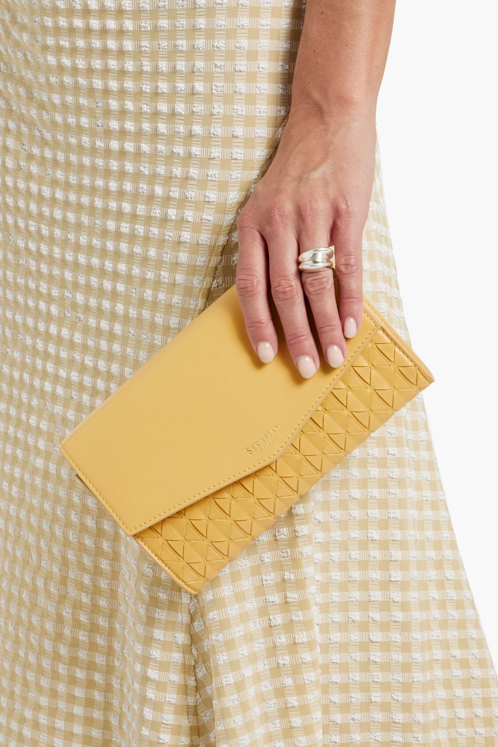 SERAPIAN Mosaico leather envelope clutch