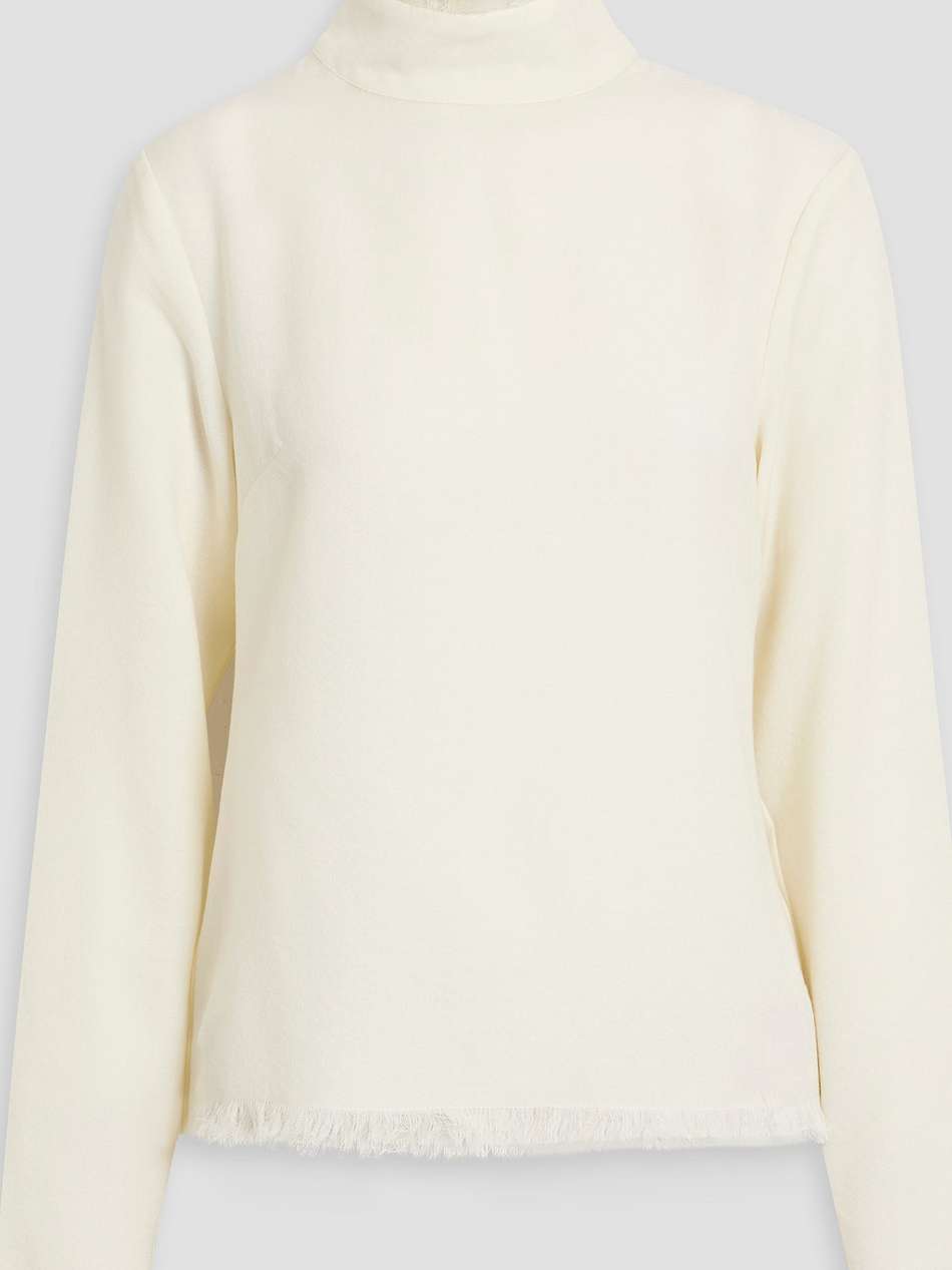 marmo frayed wool-crepe top