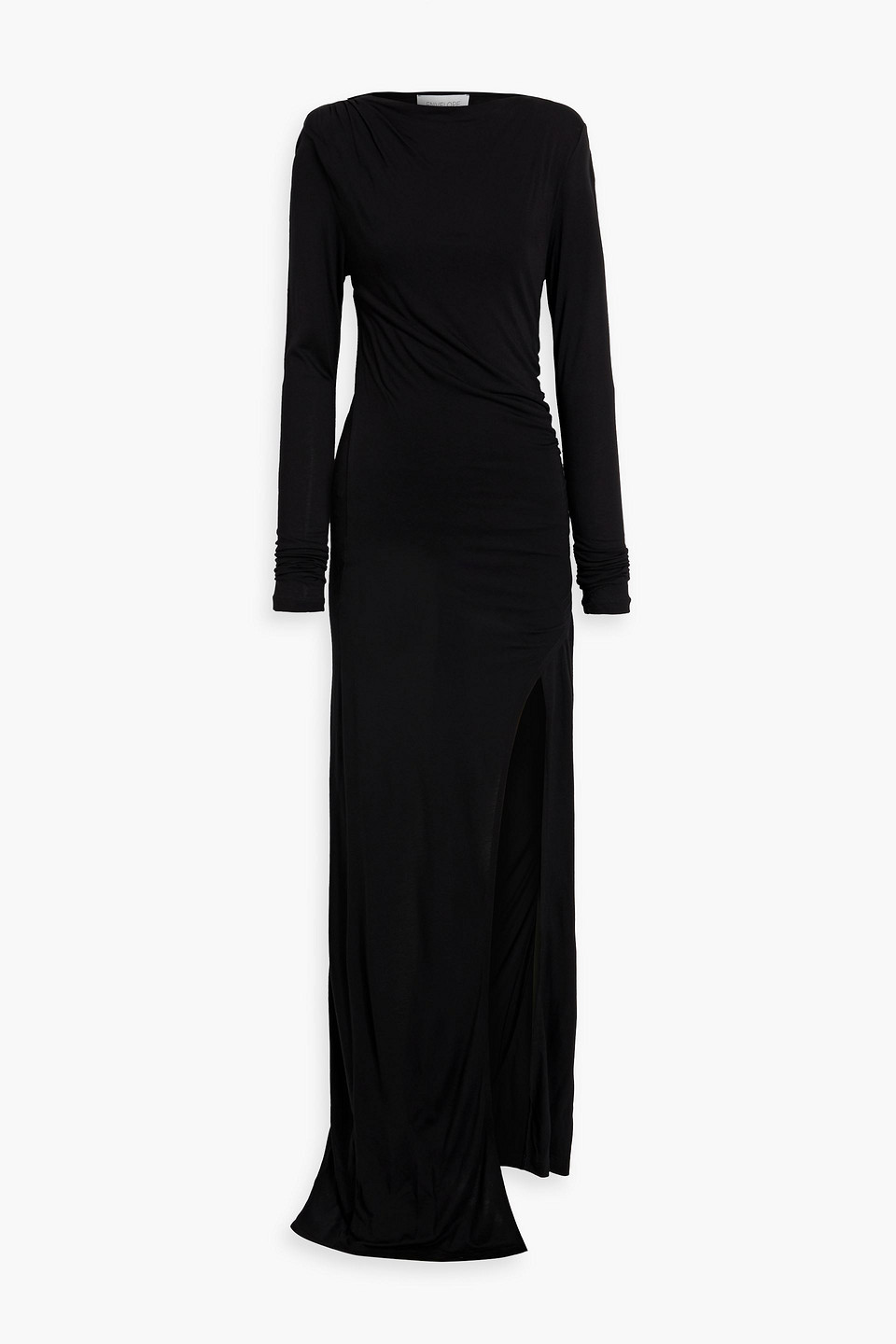 Envelope 1976 San Dona Ruched Jersey Maxi Dress In Black