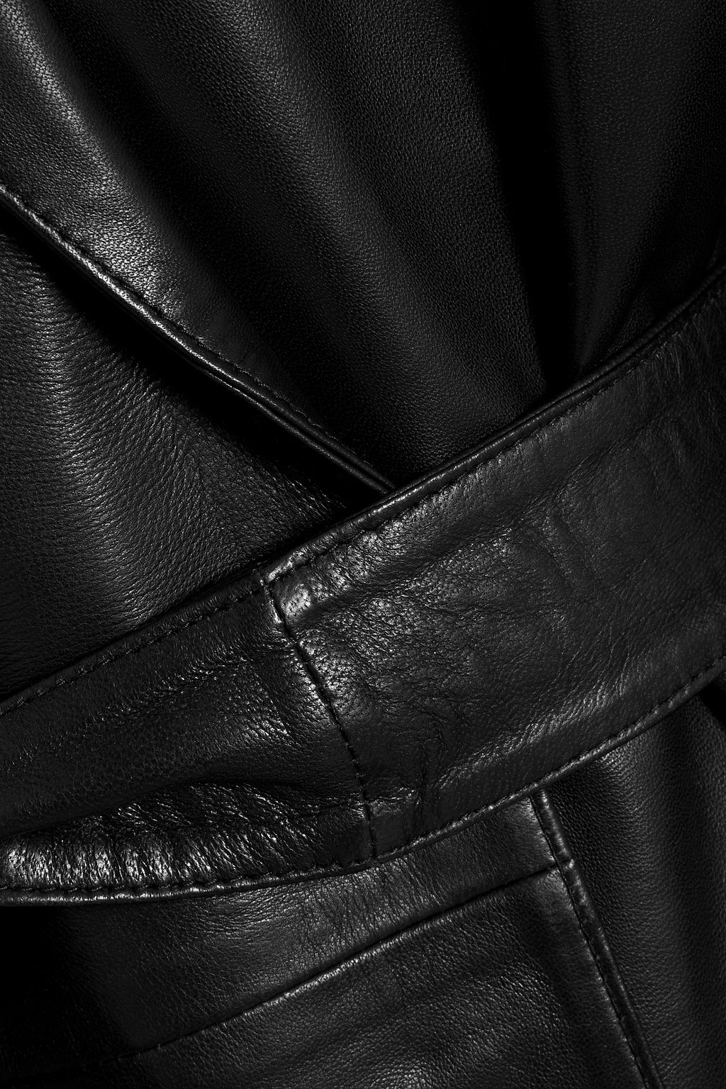 ENVELOPE1976 Kelly belted leather coat