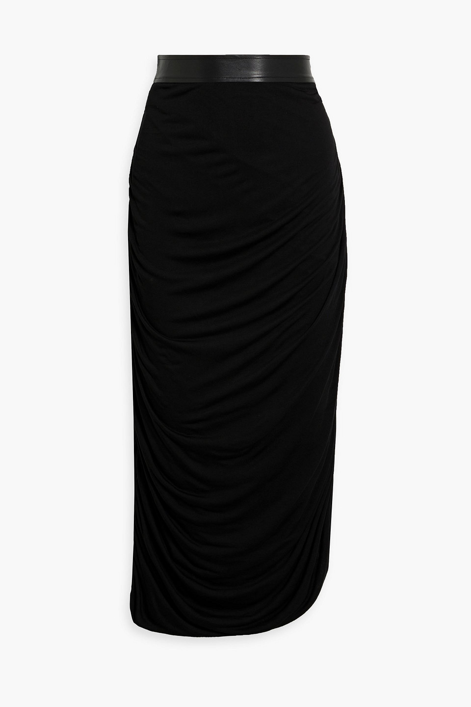 Envelope 1976 Verdi Ruched Jersey Midi Skirt In Black