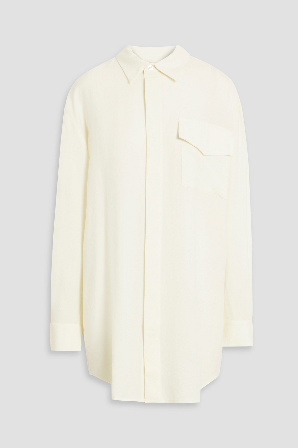 Envelope 1976 Nevada Wool-crepe Shirt In Cream