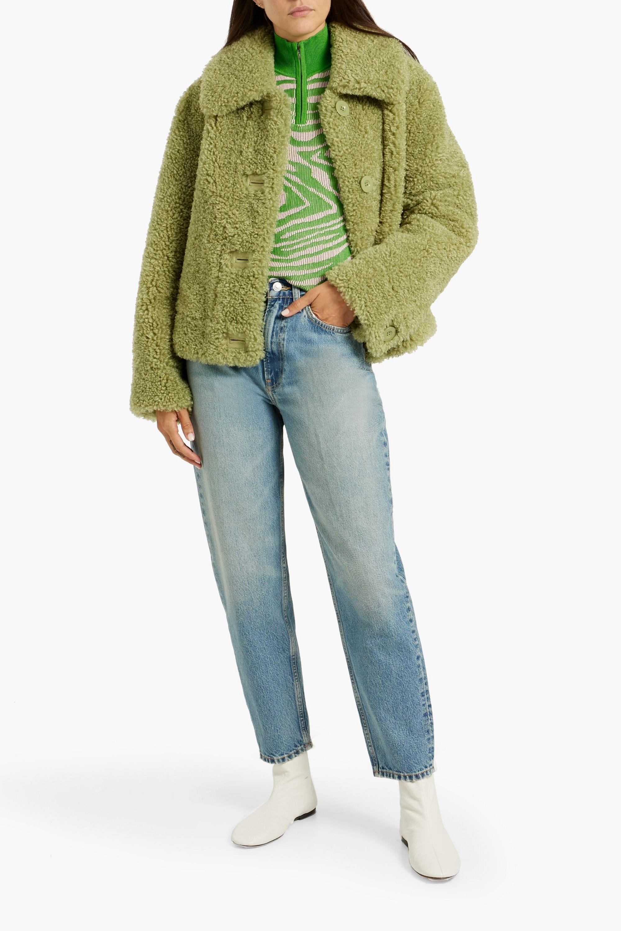 STAND STUDIO Melina teddy fleece jacket