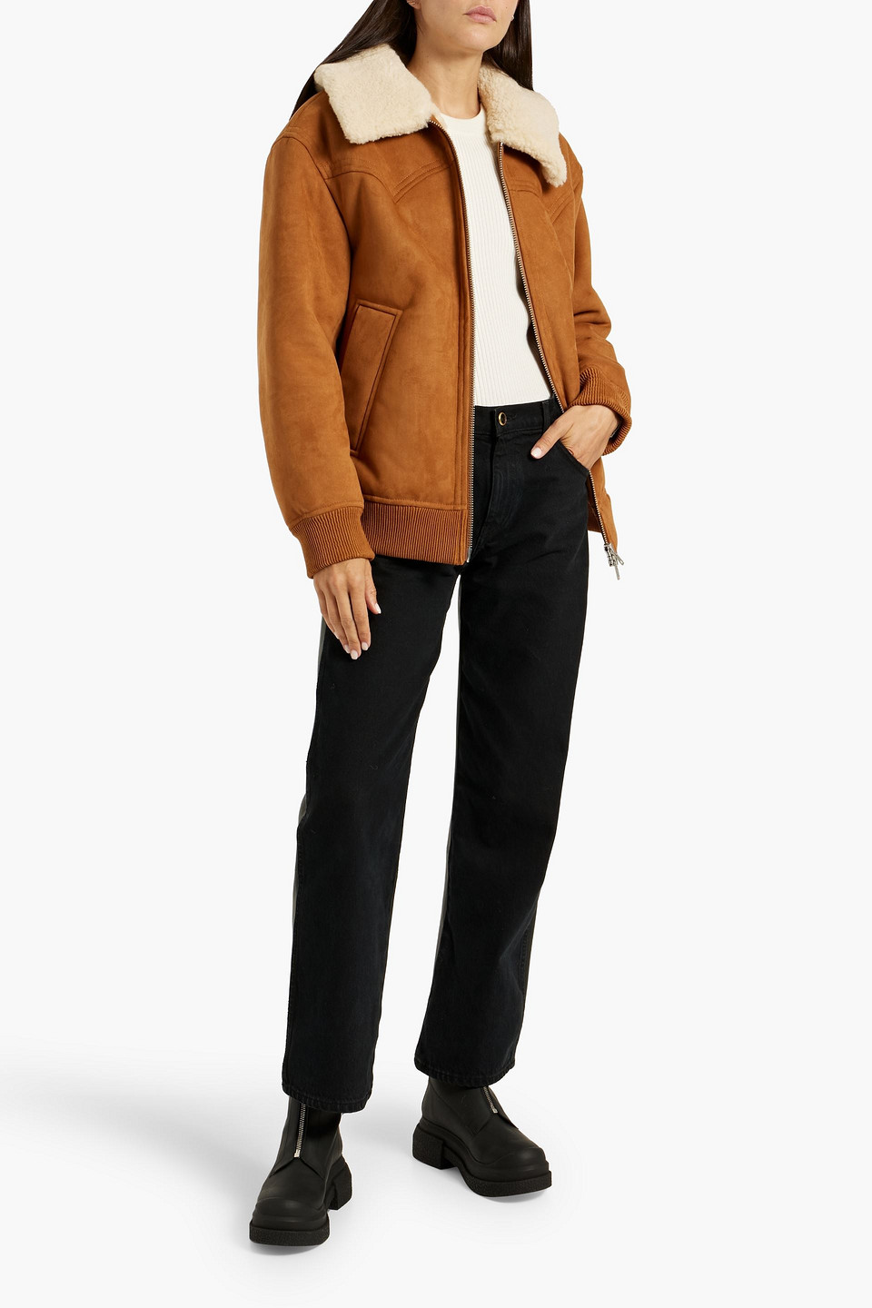 STAND STUDIO LILLEE FAUX SHEARING JACKET 