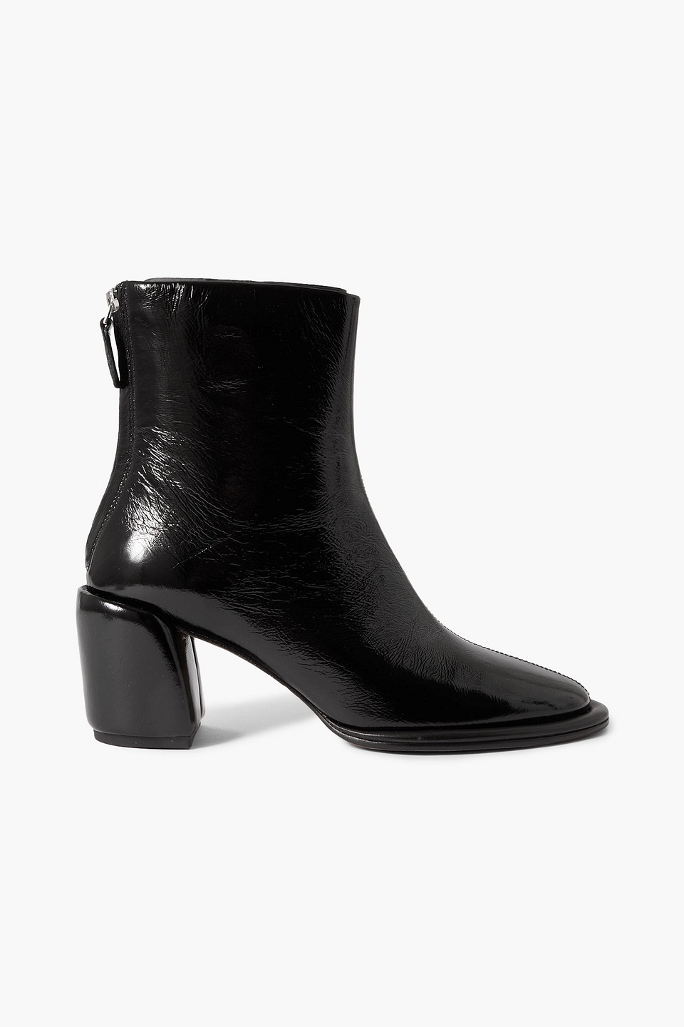 Naomi glossed-leather ankle boots