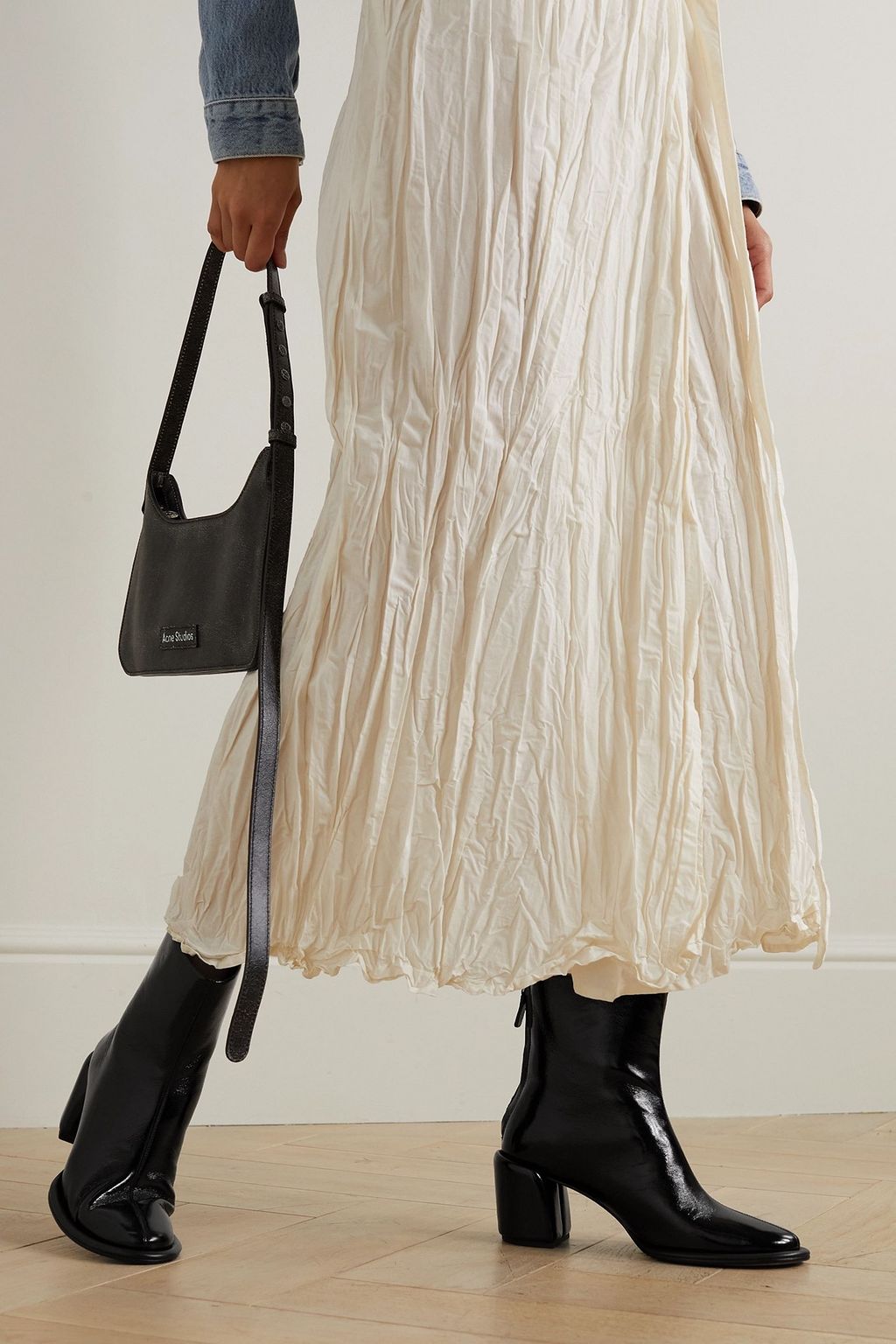 3.1 PHILLIP LIM بوت Naomi بطول الكاحل من الجلد الملمع