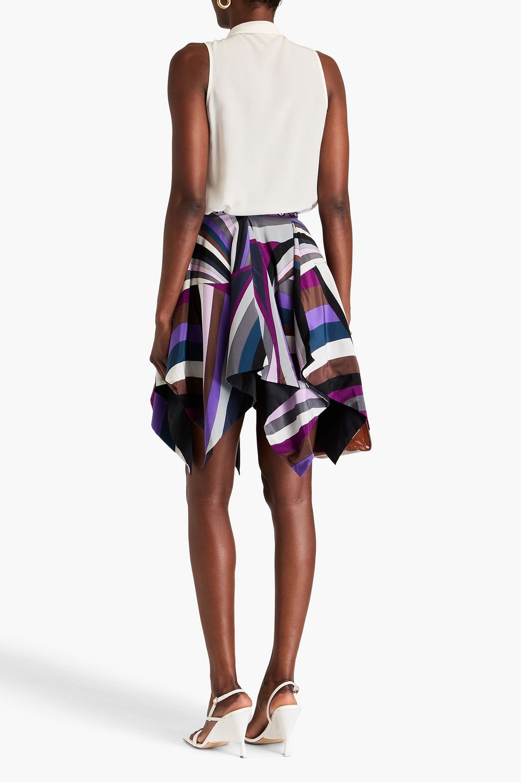 PUCCI Printed silk crepe de chine mini skirt