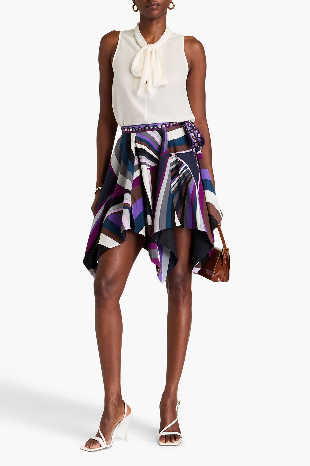 PUCCI Printed silk crepe de chine mini skirt